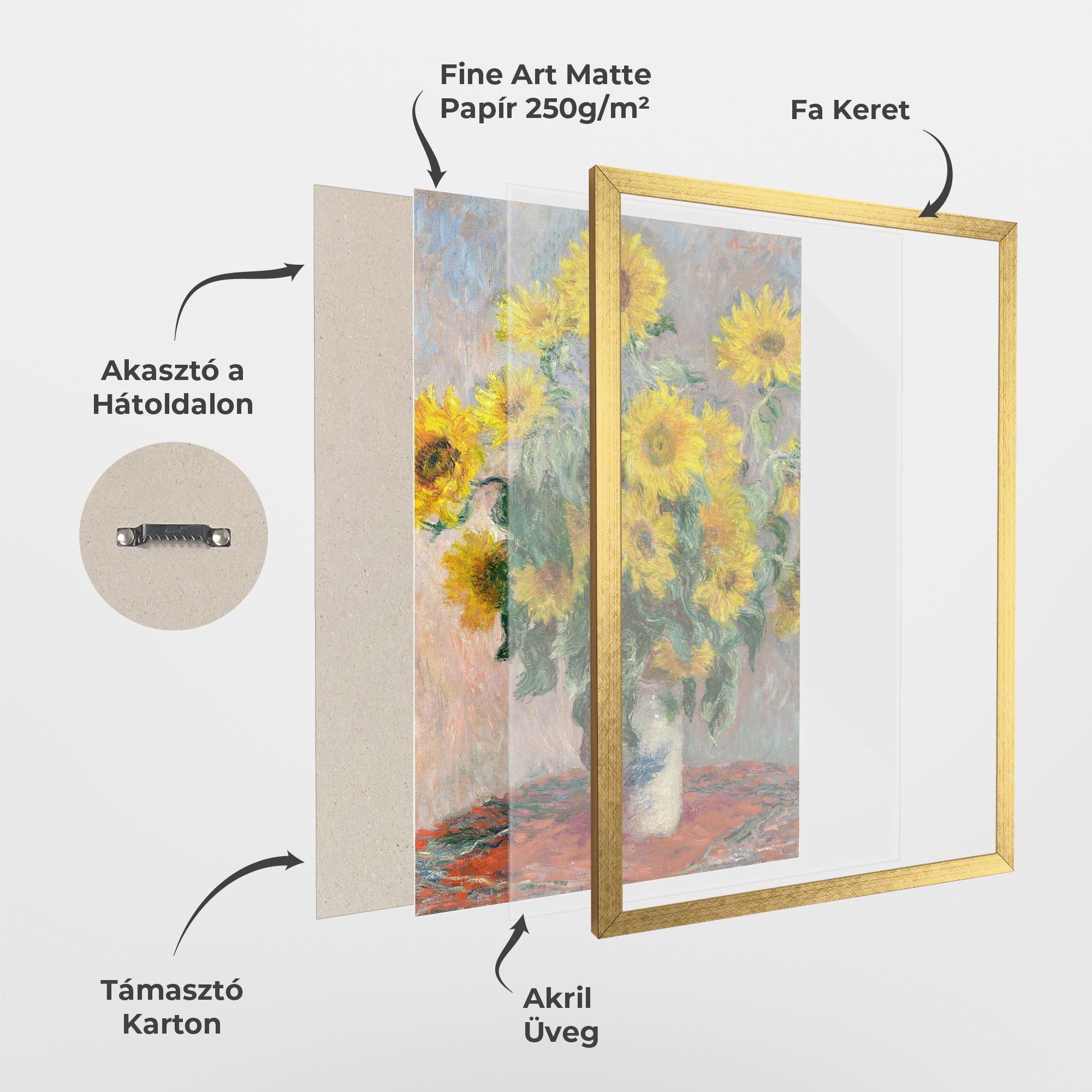 Keretezett Poszter Bouquet Of Sunflowers 1881 mockup 1