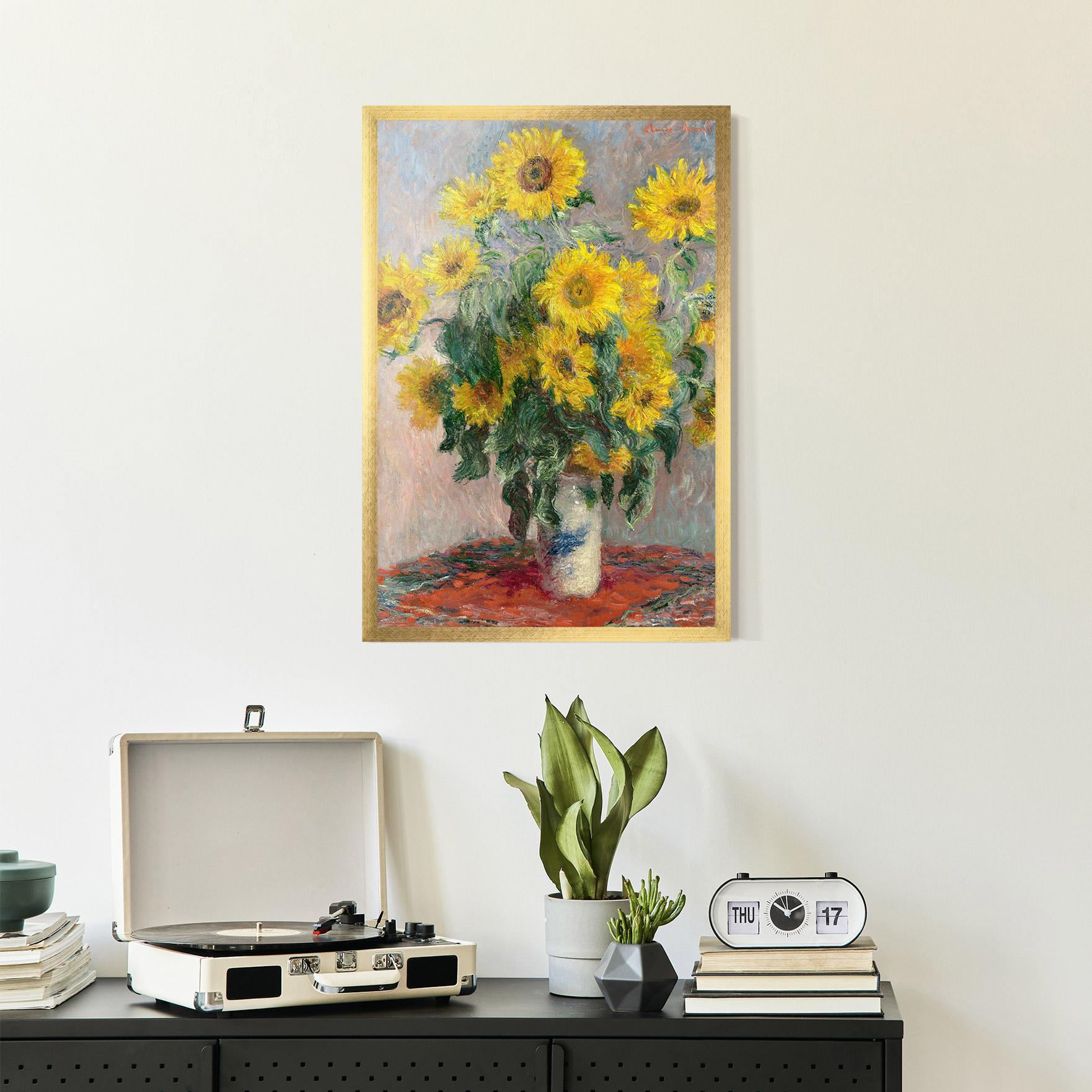 Keretezett Poszter Bouquet Of Sunflowers 1881 mockup 2