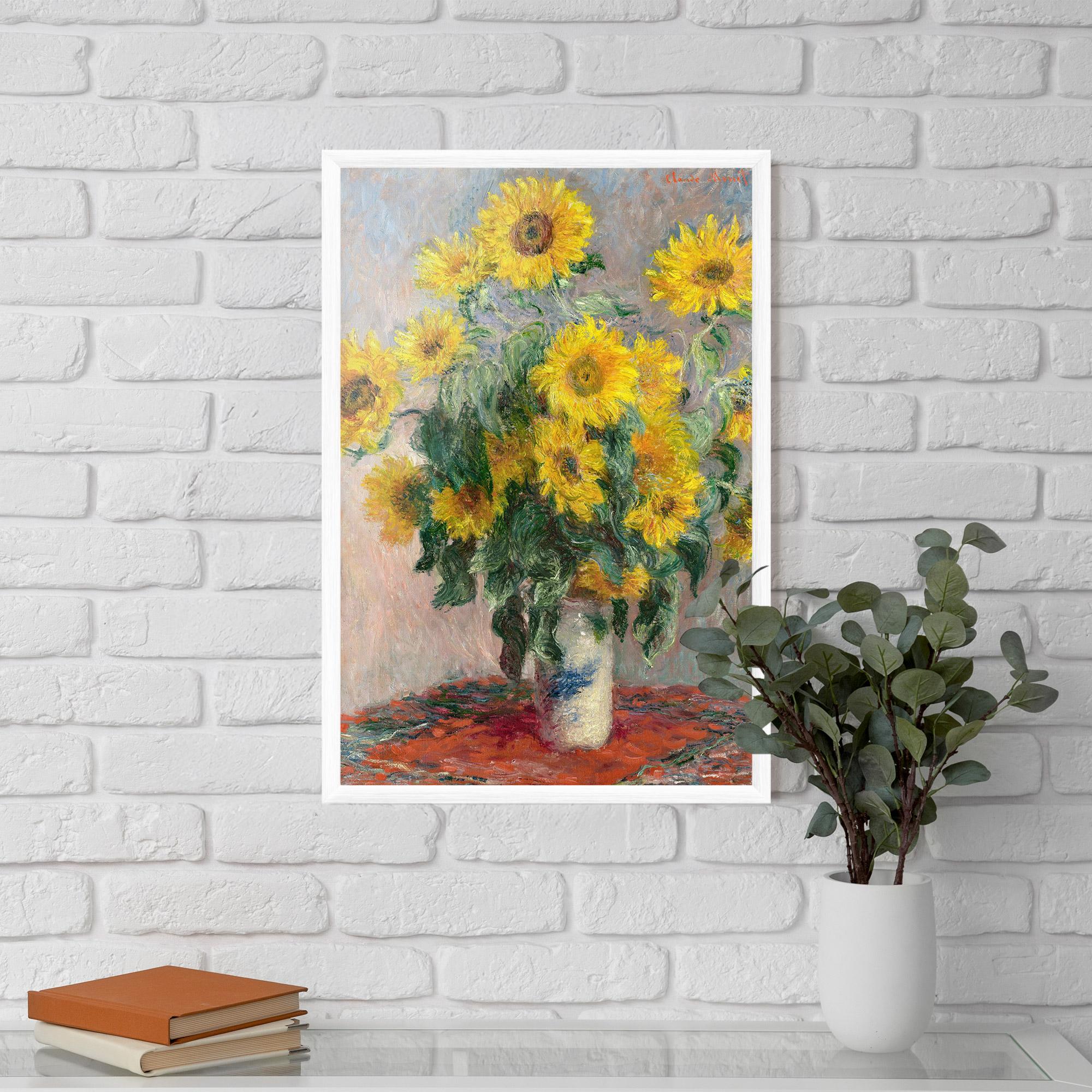 Keretezett Poszter Bouquet Of Sunflowers 1881 mockup 5