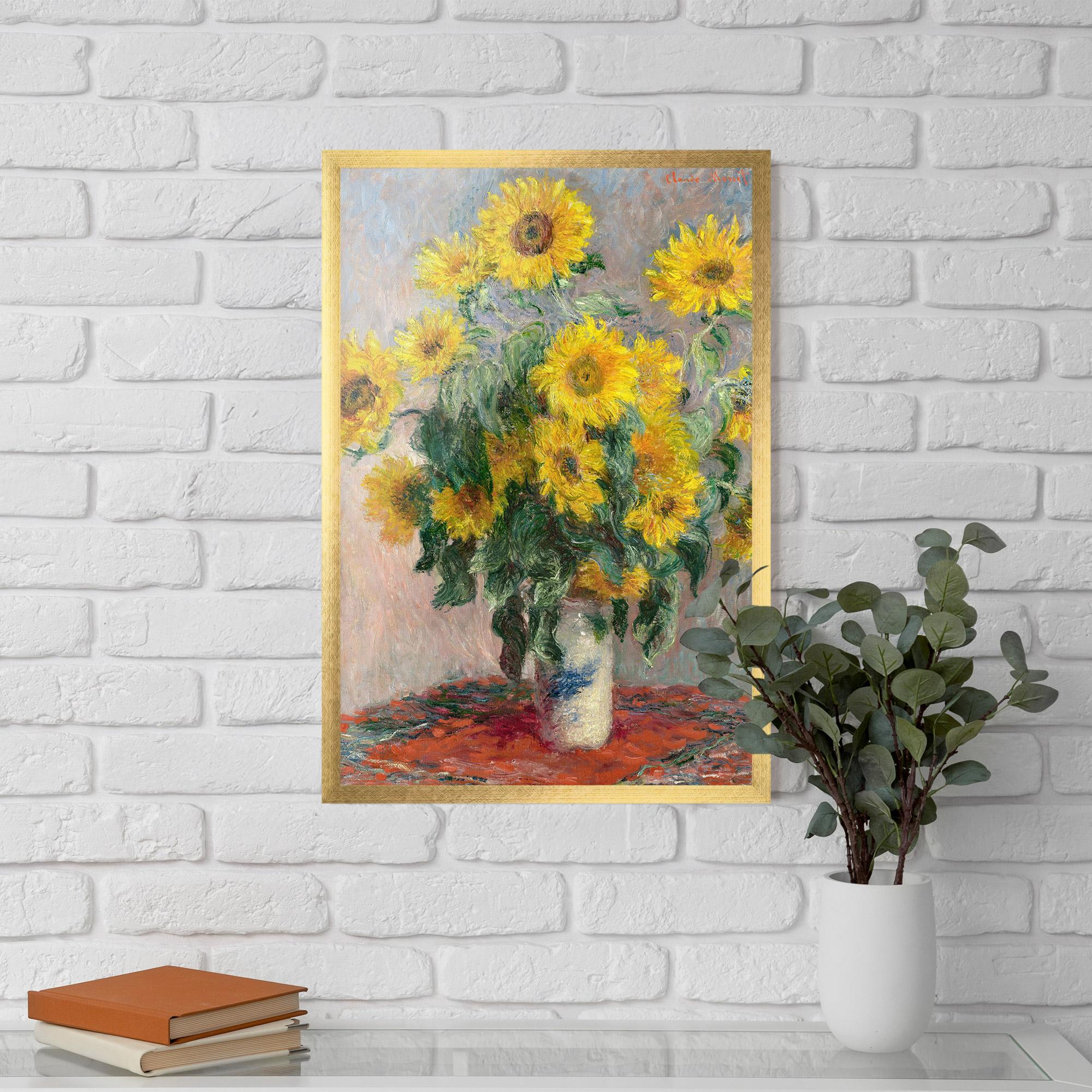 Keretezett Poszter Bouquet Of Sunflowers 1881 mockup 5