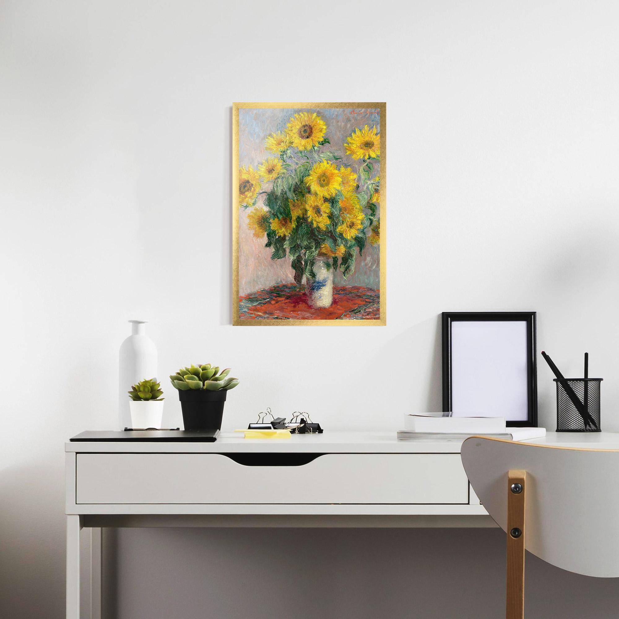 Keretezett Poszter Bouquet Of Sunflowers 1881 mockup 7