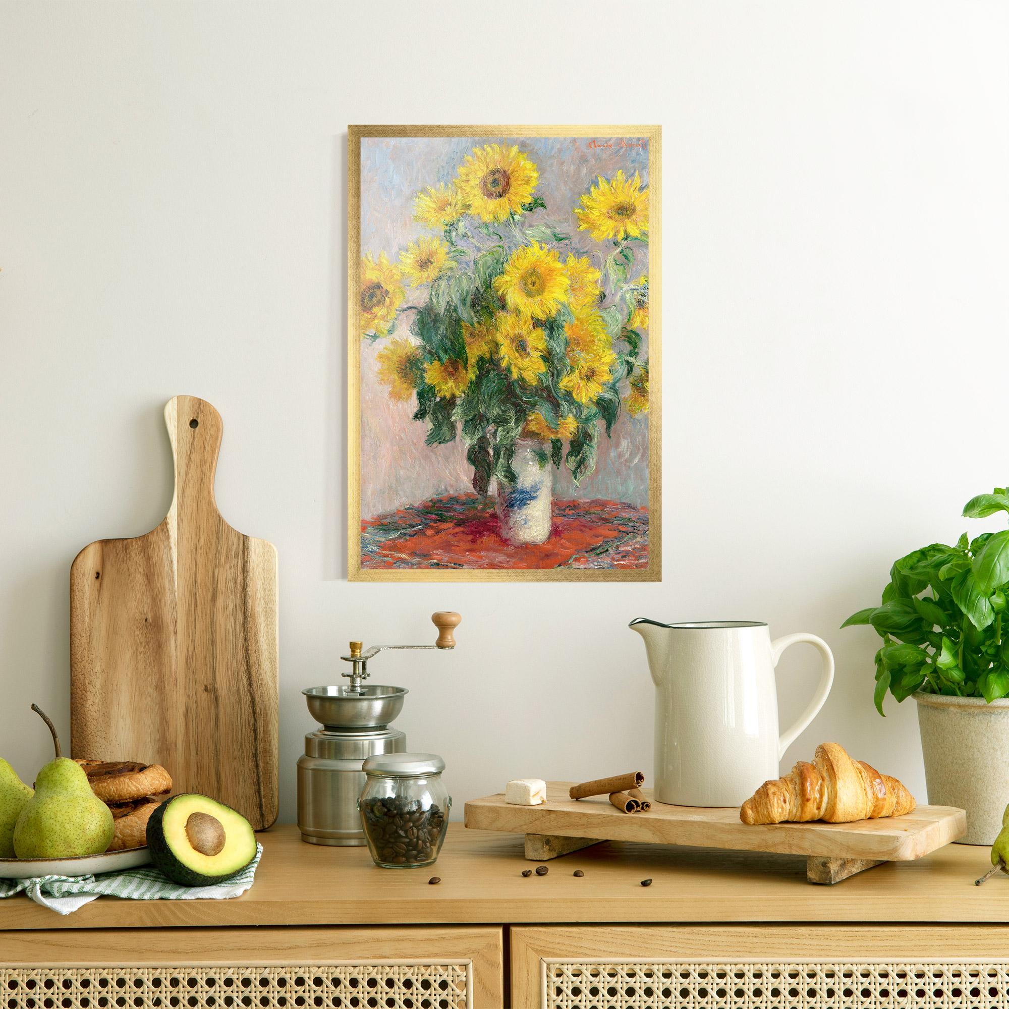 Keretezett Poszter Bouquet Of Sunflowers 1881 mockup 8