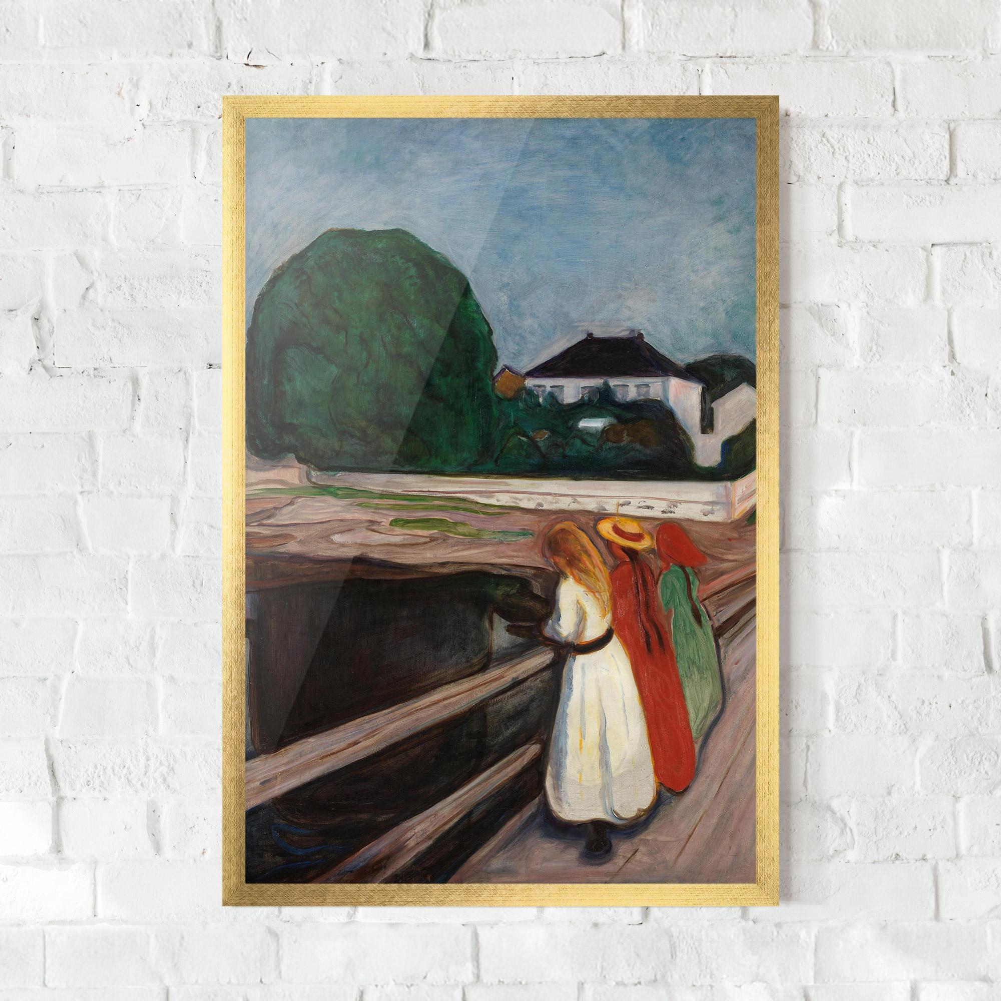 Keretezett Poszter Girls On The Bridge mockup 0