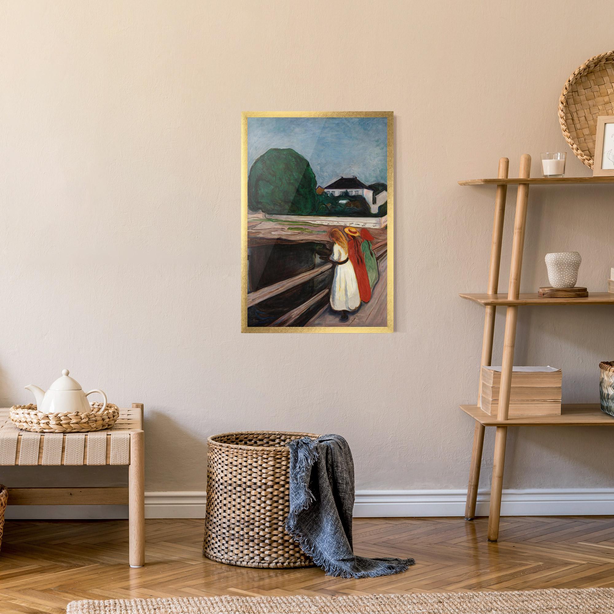 Keretezett Poszter Girls On The Bridge mockup 9