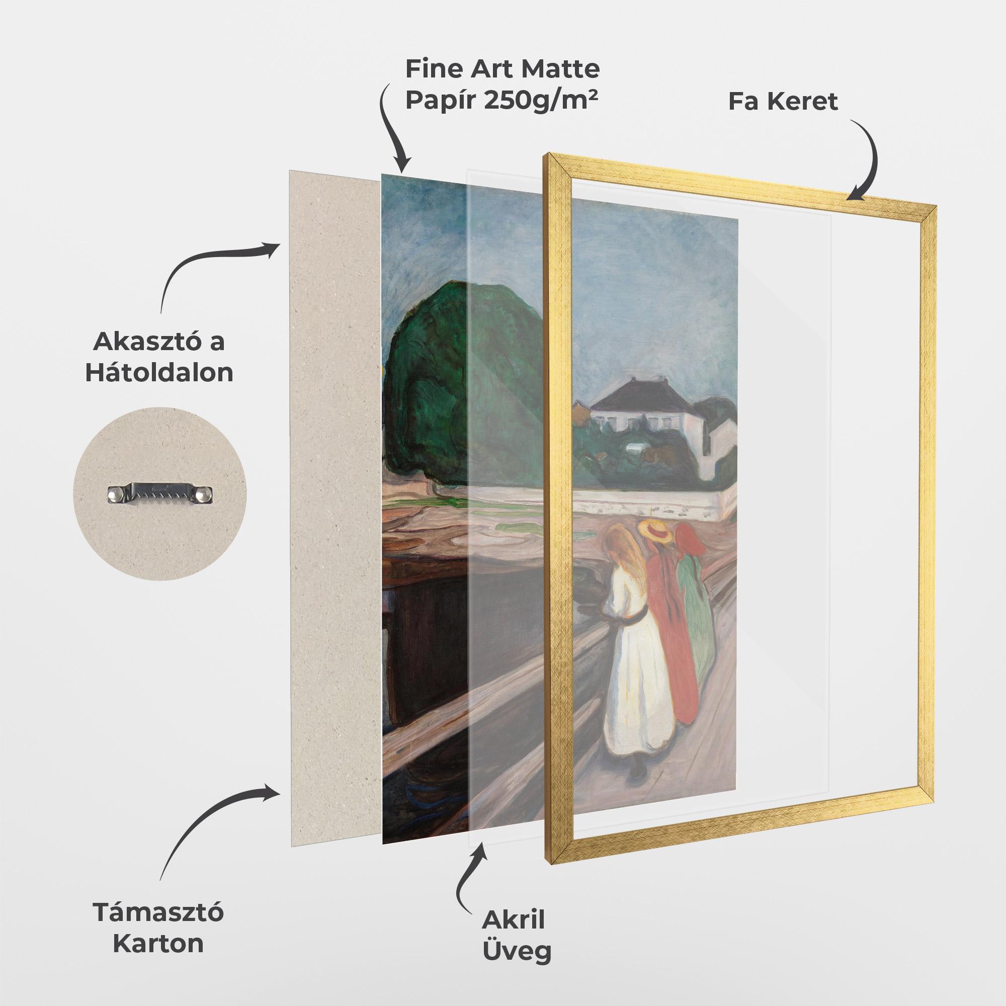 Keretezett Poszter Girls On The Bridge mockup 1