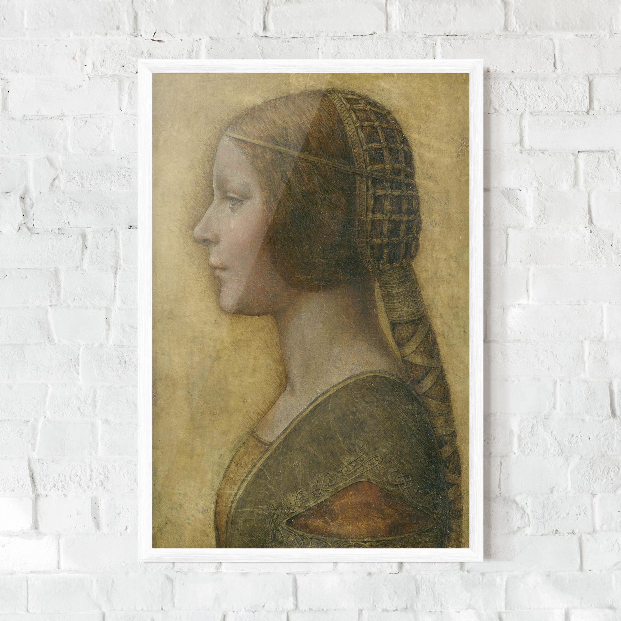 Keretezett Poszter Profile Of A Young Fiancee Da Vinci mockup 0
