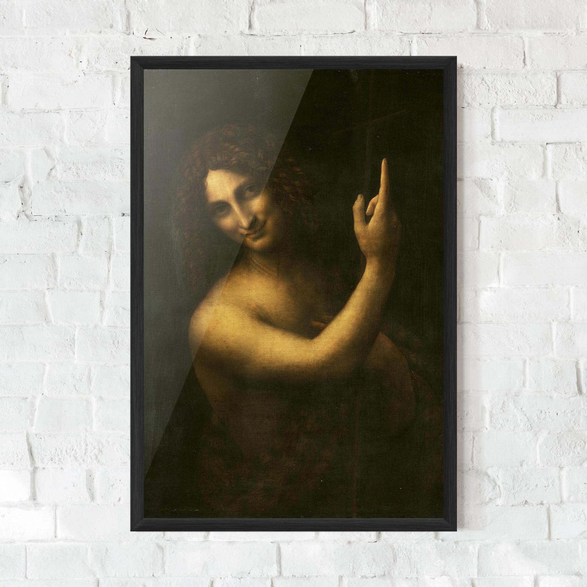 Keretezett Poszter Seonardo Da Vinci Saint John The Baptist mockup 0