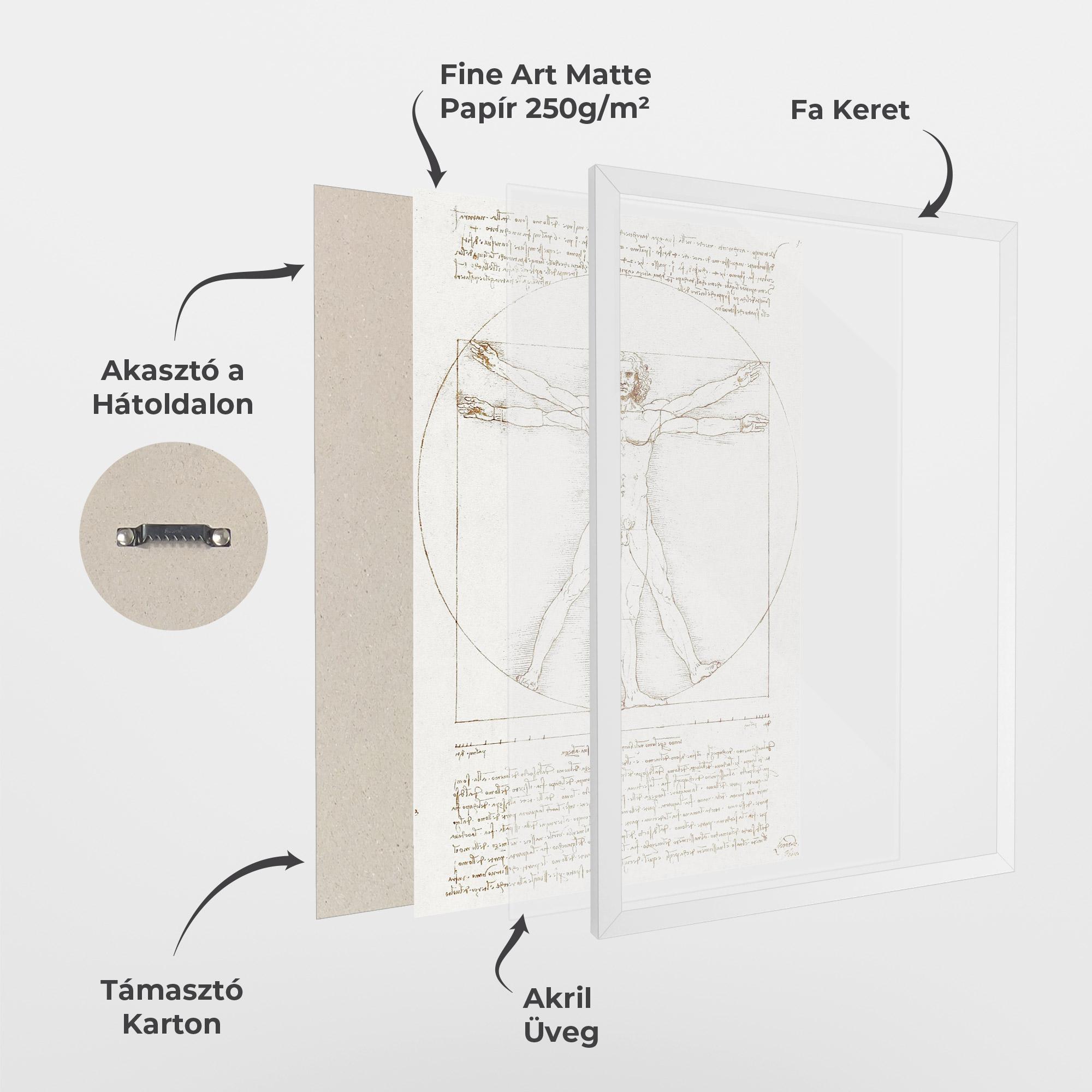 Keretezett Poszter Leonardo Da Vinci's Vitruvian Man mockup 1