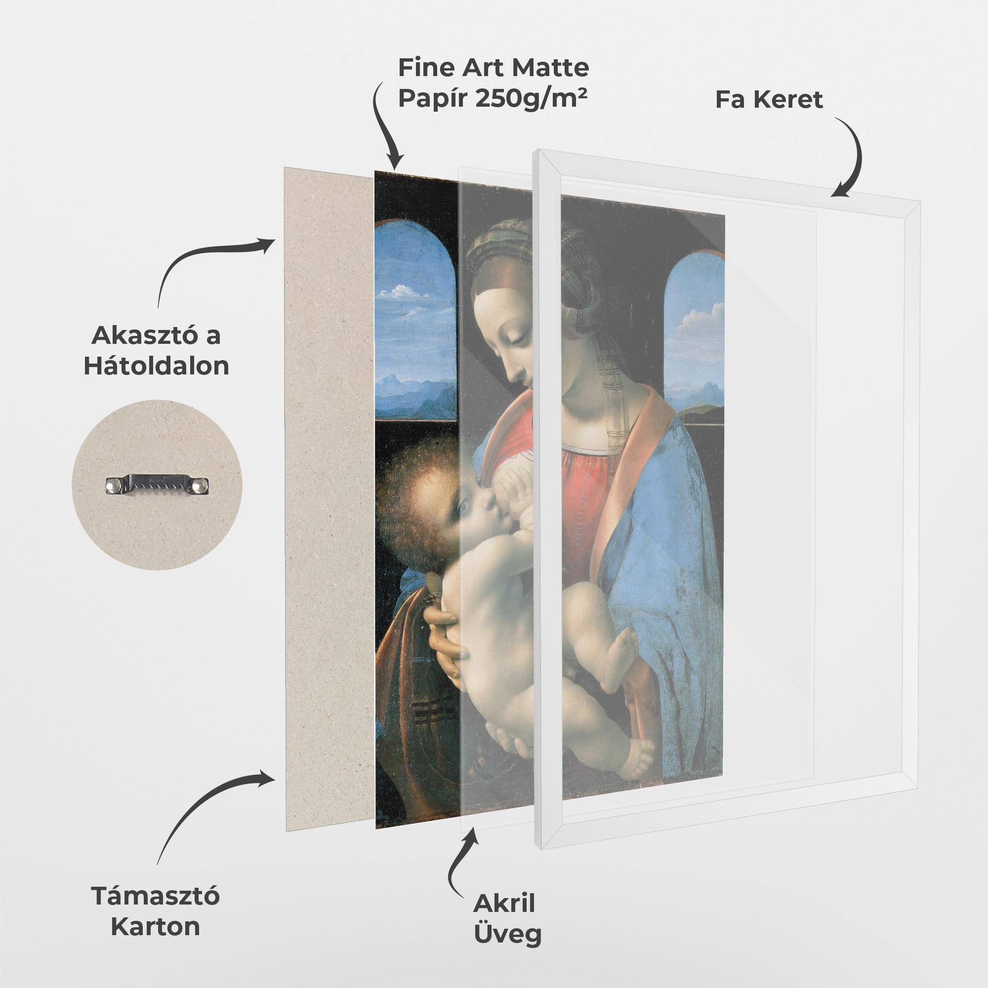 Keretezett Poszter Leonardo Da Vinci Attributed Madonna Litta mockup 1