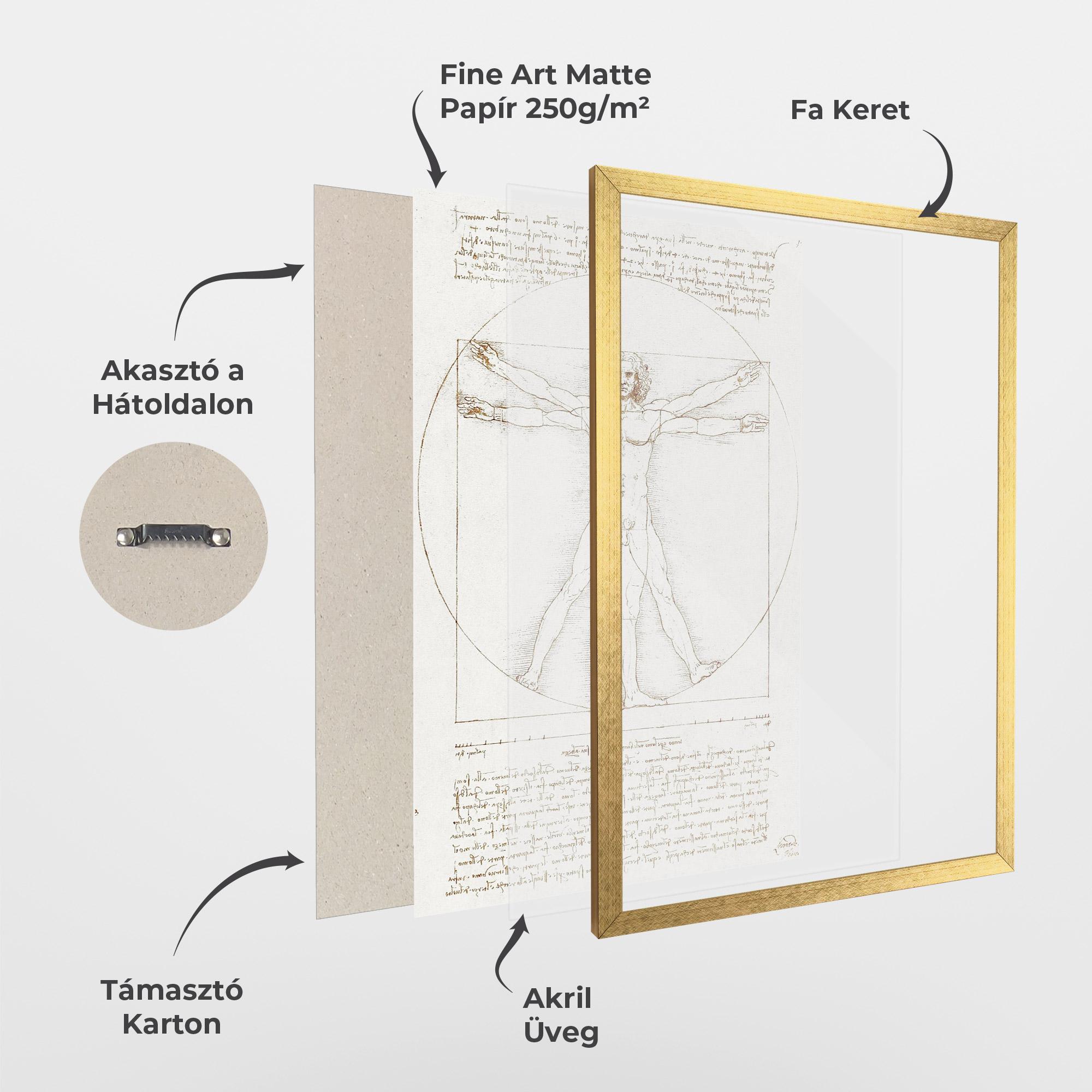 Keretezett Poszter Leonardo Da Vinci's Vitruvian Man mockup 1