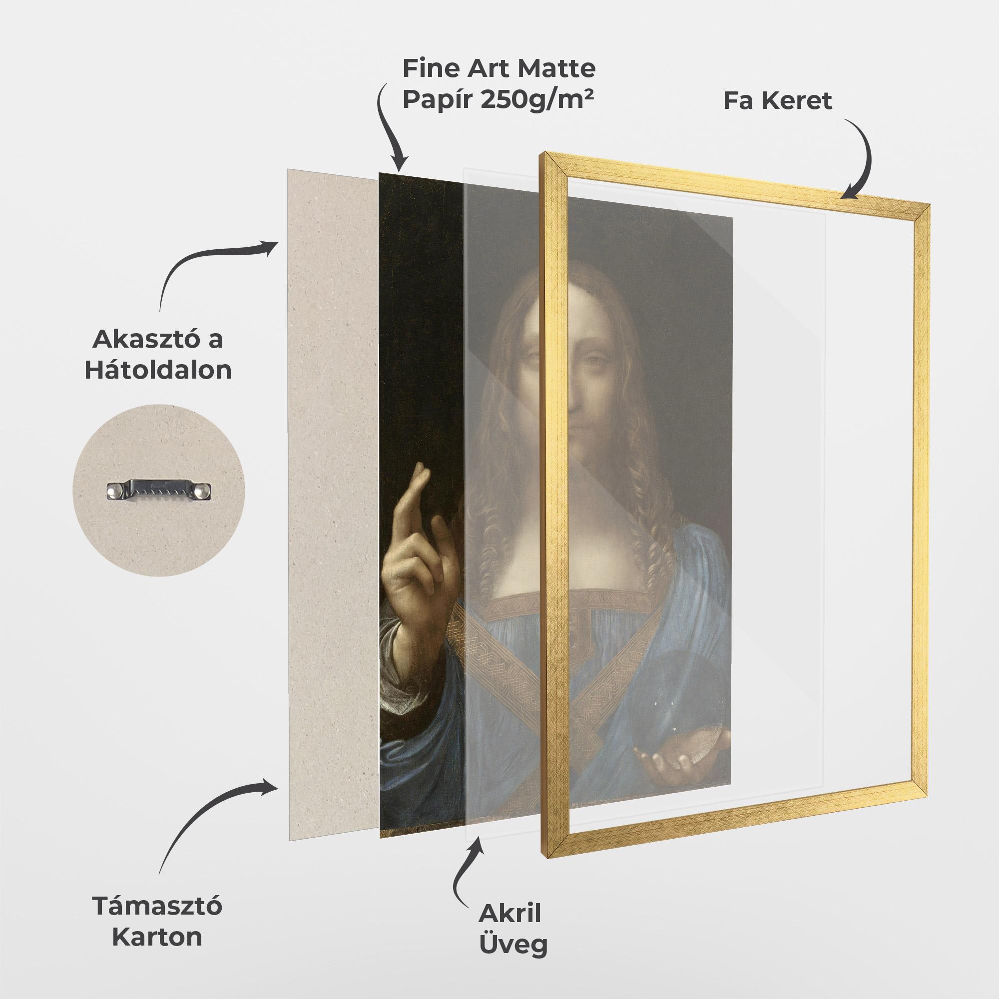 Keretezett Poszter Leonardo Da Vinci Salvator Mundi mockup 1