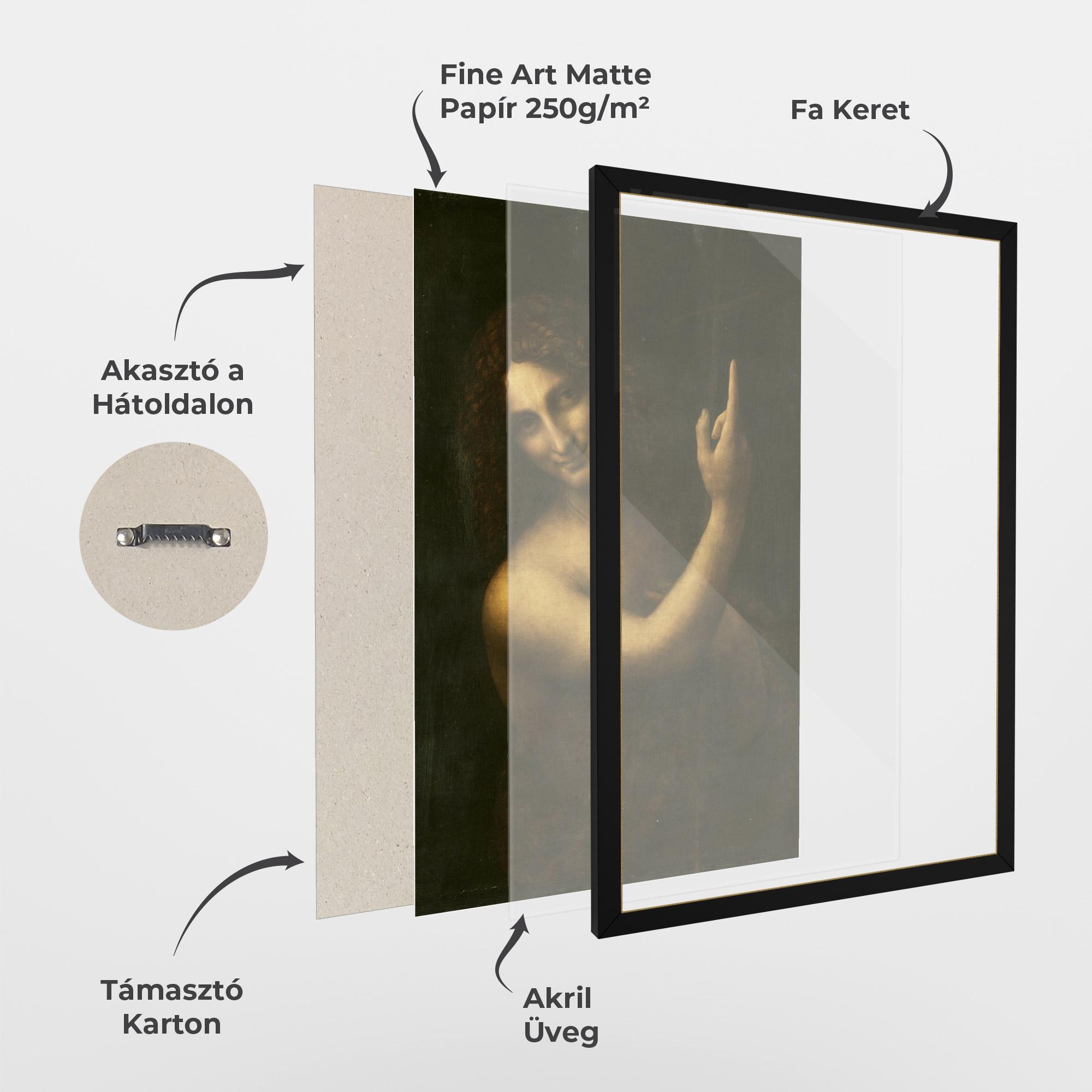 Keretezett Poszter Seonardo Da Vinci Saint John The Baptist mockup 1