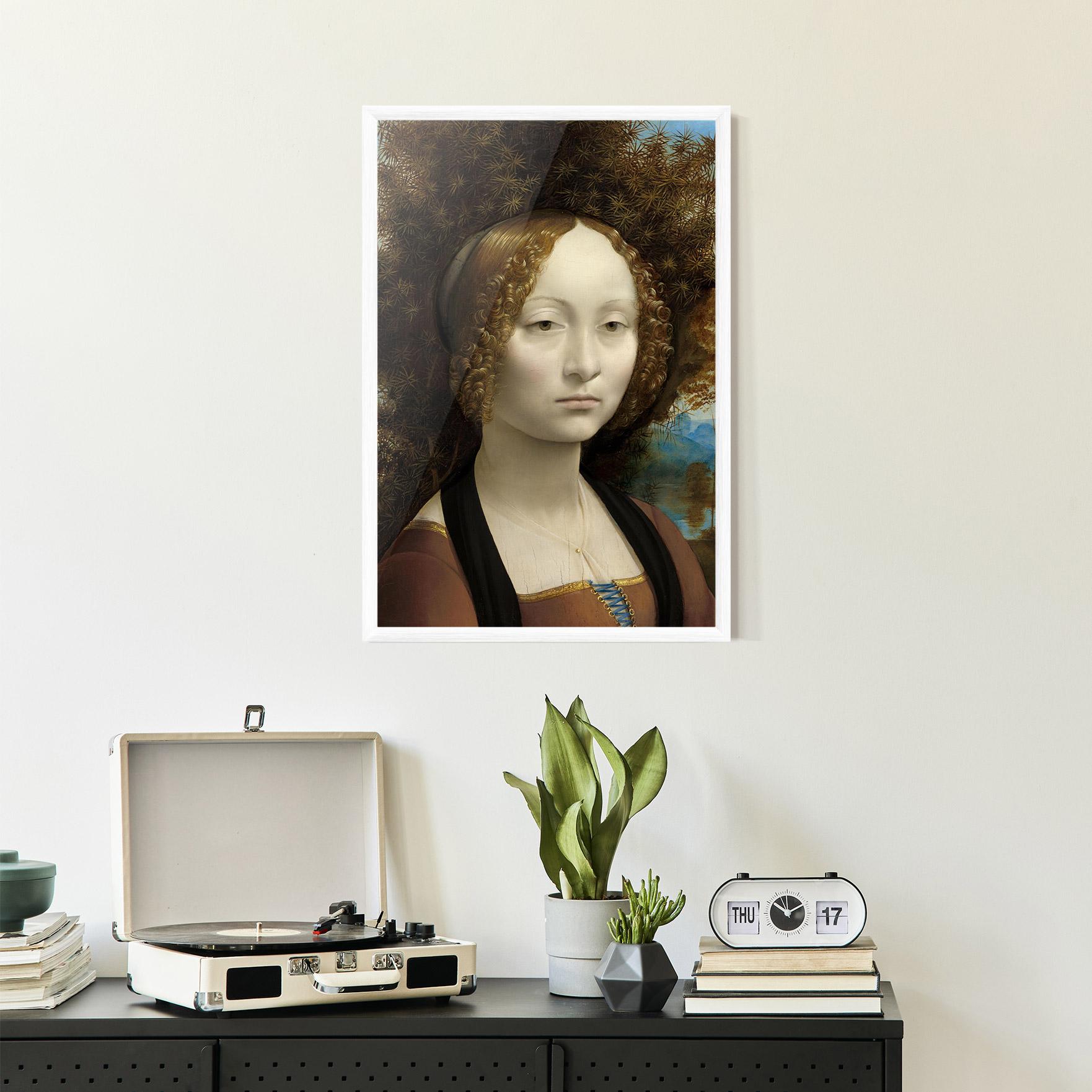 Keretezett Poszter Leonardo Da Vinci Ginevra De Benci mockup 2