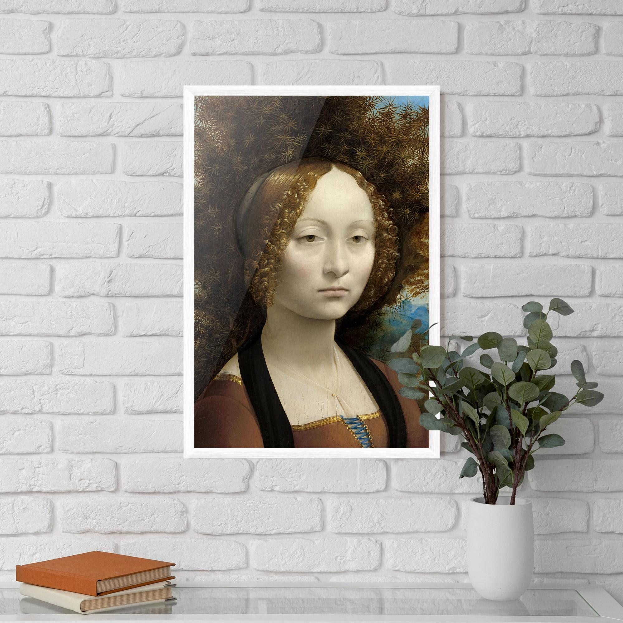 Keretezett Poszter Leonardo Da Vinci Ginevra De Benci mockup 5