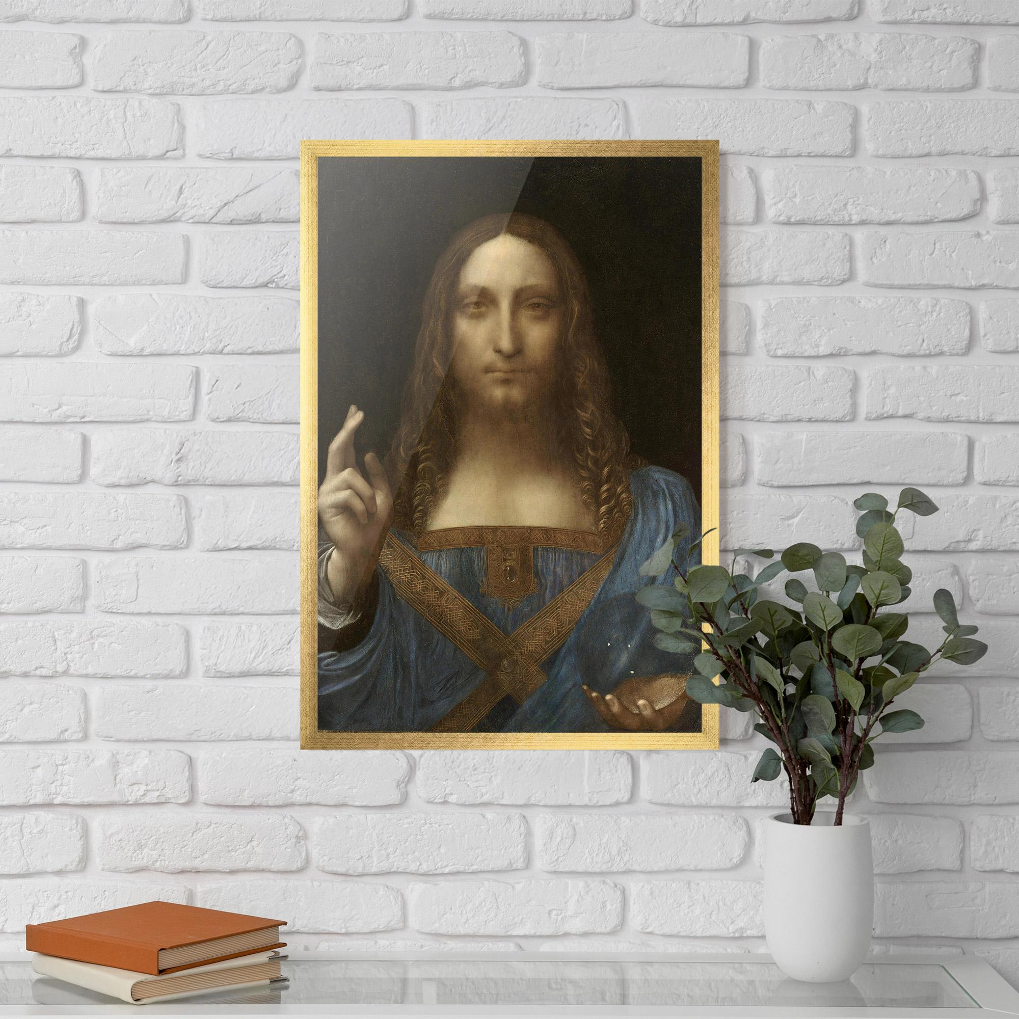 Keretezett Poszter Leonardo Da Vinci Salvator Mundi mockup 5