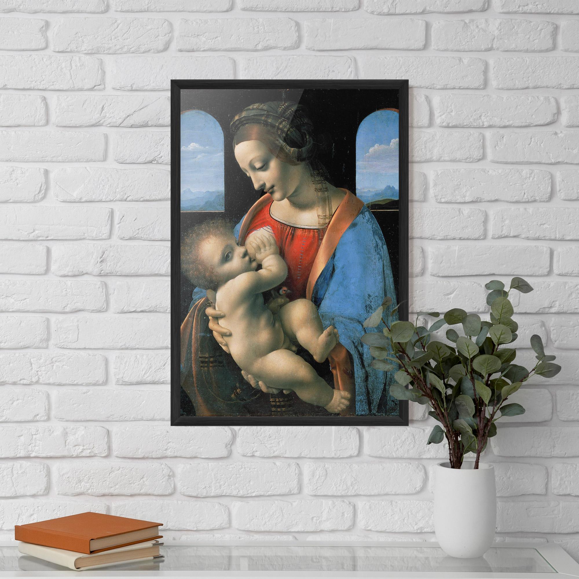 Keretezett Poszter Leonardo Da Vinci Attributed Madonna Litta mockup 5