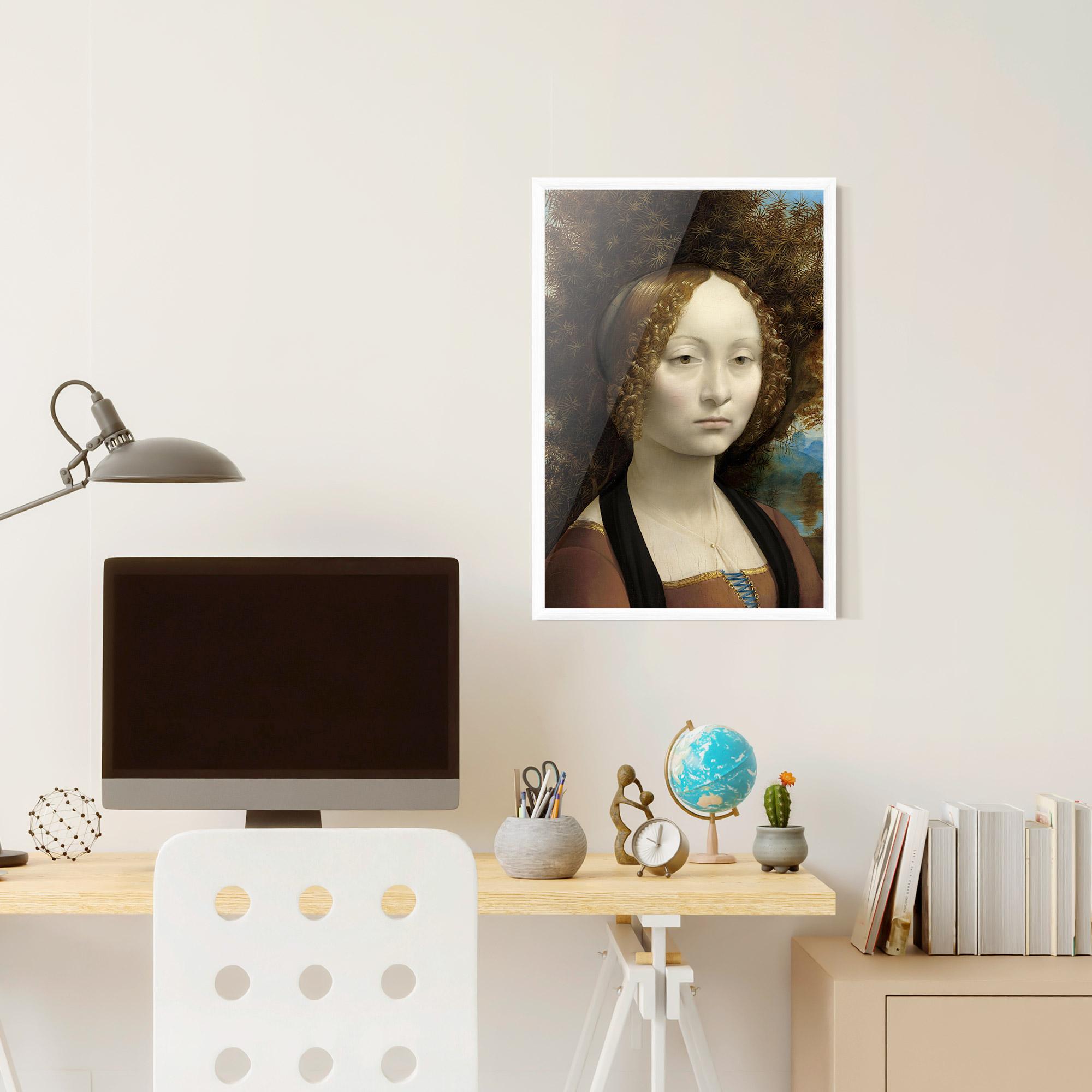 Keretezett Poszter Leonardo Da Vinci Ginevra De Benci mockup 6
