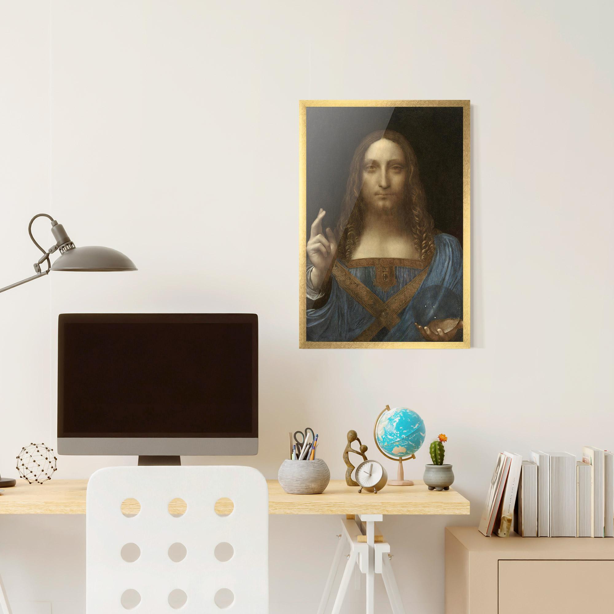Keretezett Poszter Leonardo Da Vinci Salvator Mundi mockup 6