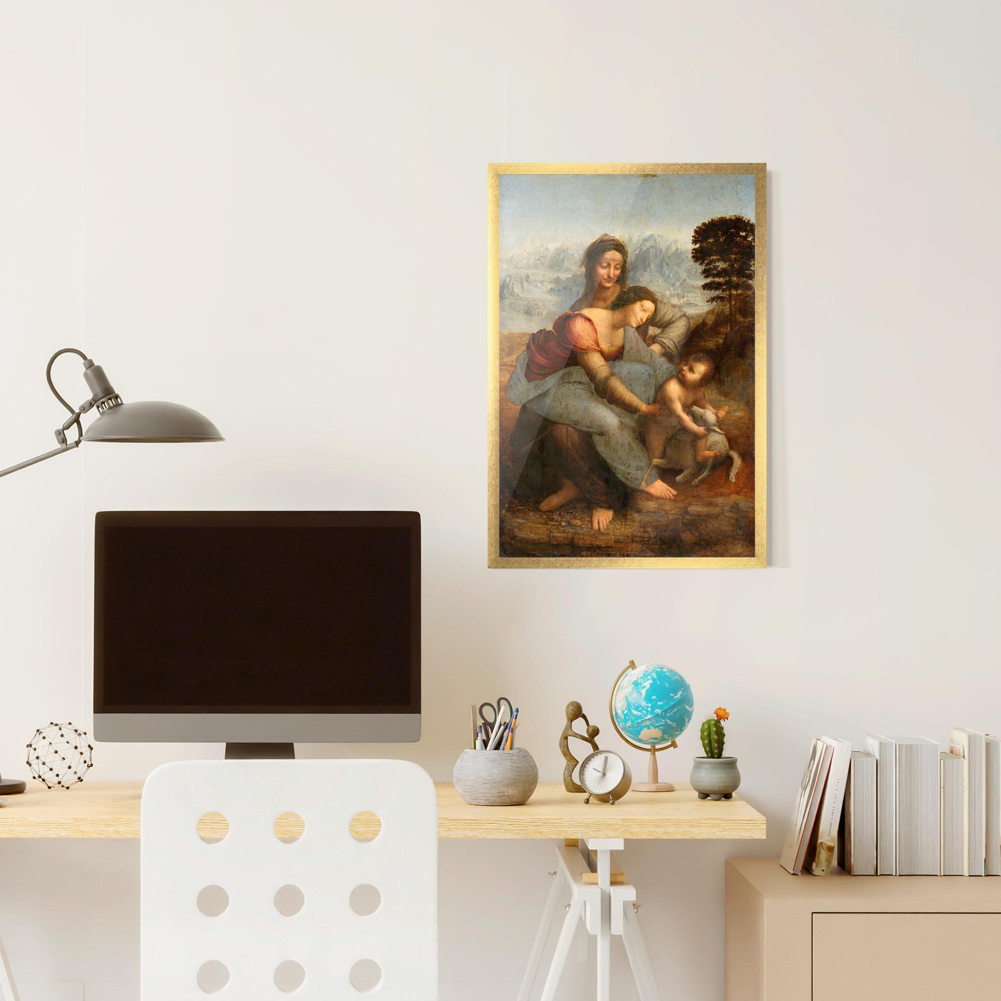 Keretezett Poszter Leonardo Da Vinci Virgin And Child With St Anne mockup 6