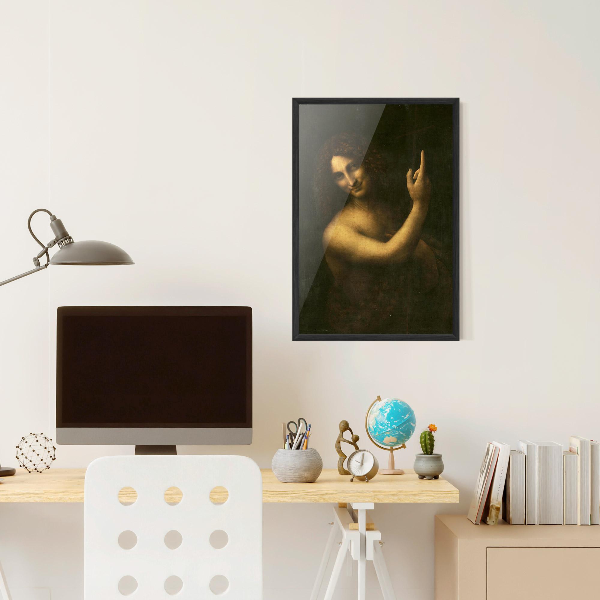 Keretezett Poszter Seonardo Da Vinci Saint John The Baptist mockup 6