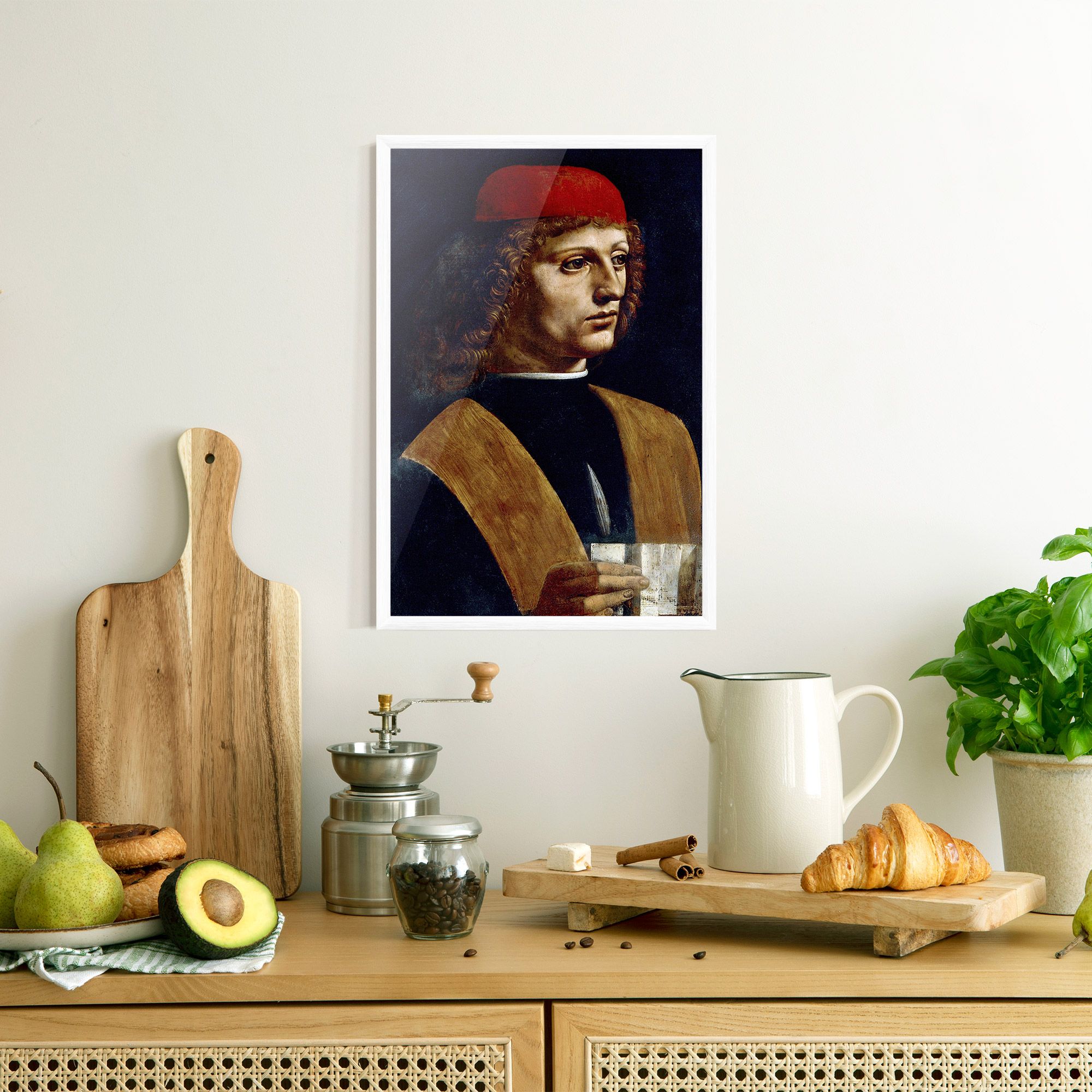 Leonardo Da Vinci's The Portrait Of A Musician mockup 8