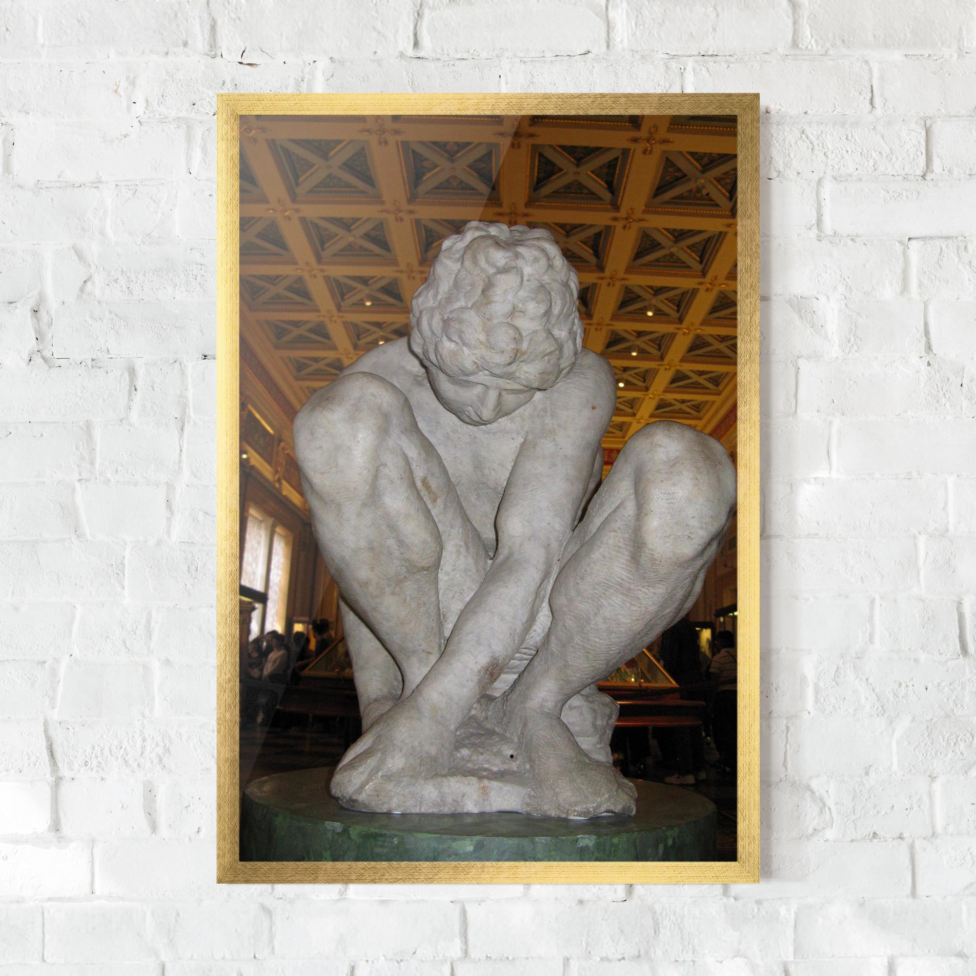 Keretezett Poszter Crouching Boy mockup 0