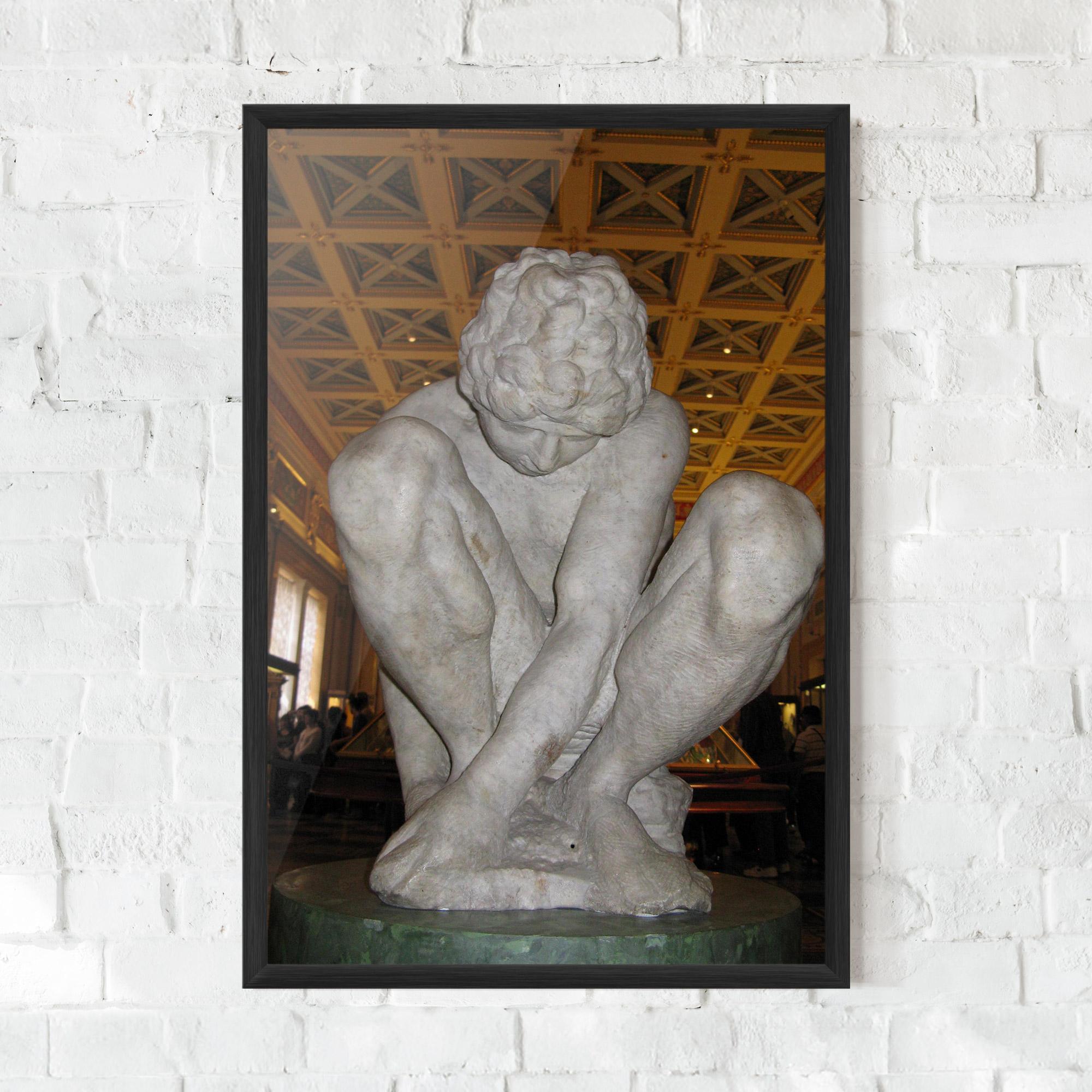 Keretezett Poszter Crouching Boy mockup 0