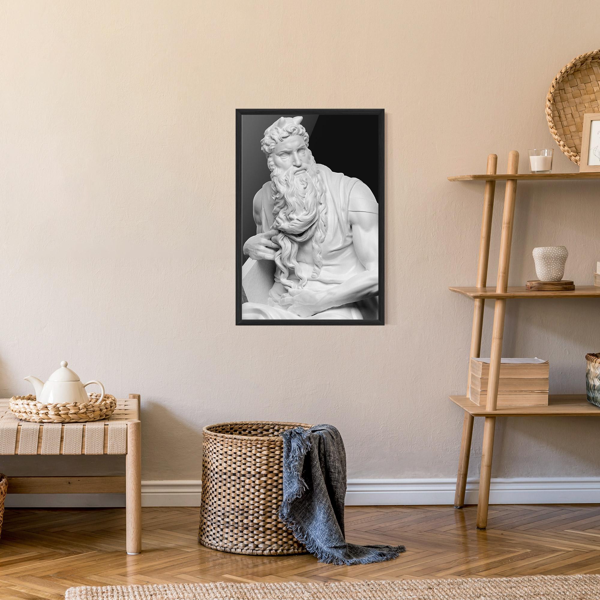 Keretezett Poszter Moses Statue mockup 9