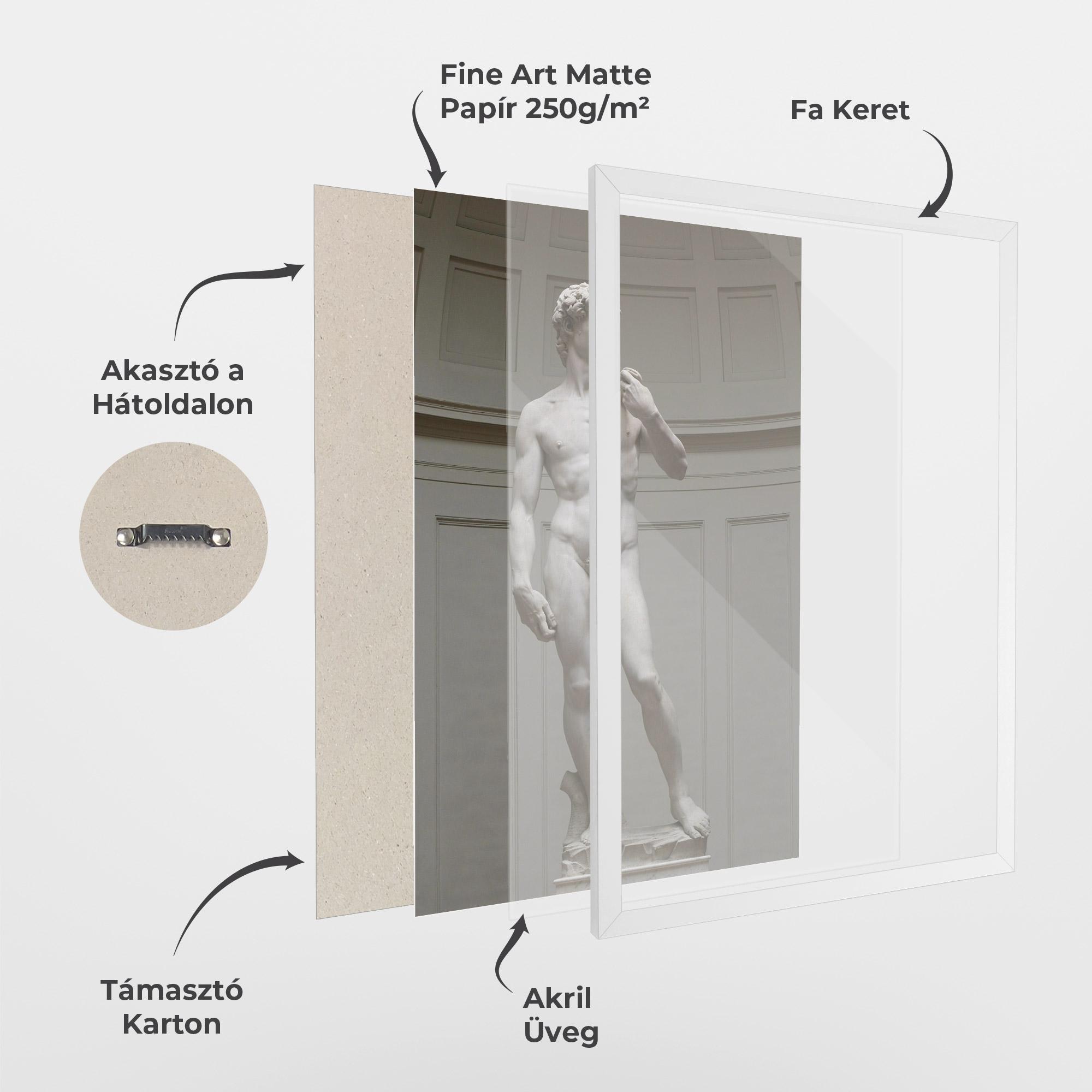 Keretezett Poszter Michelangelo Statue mockup 1