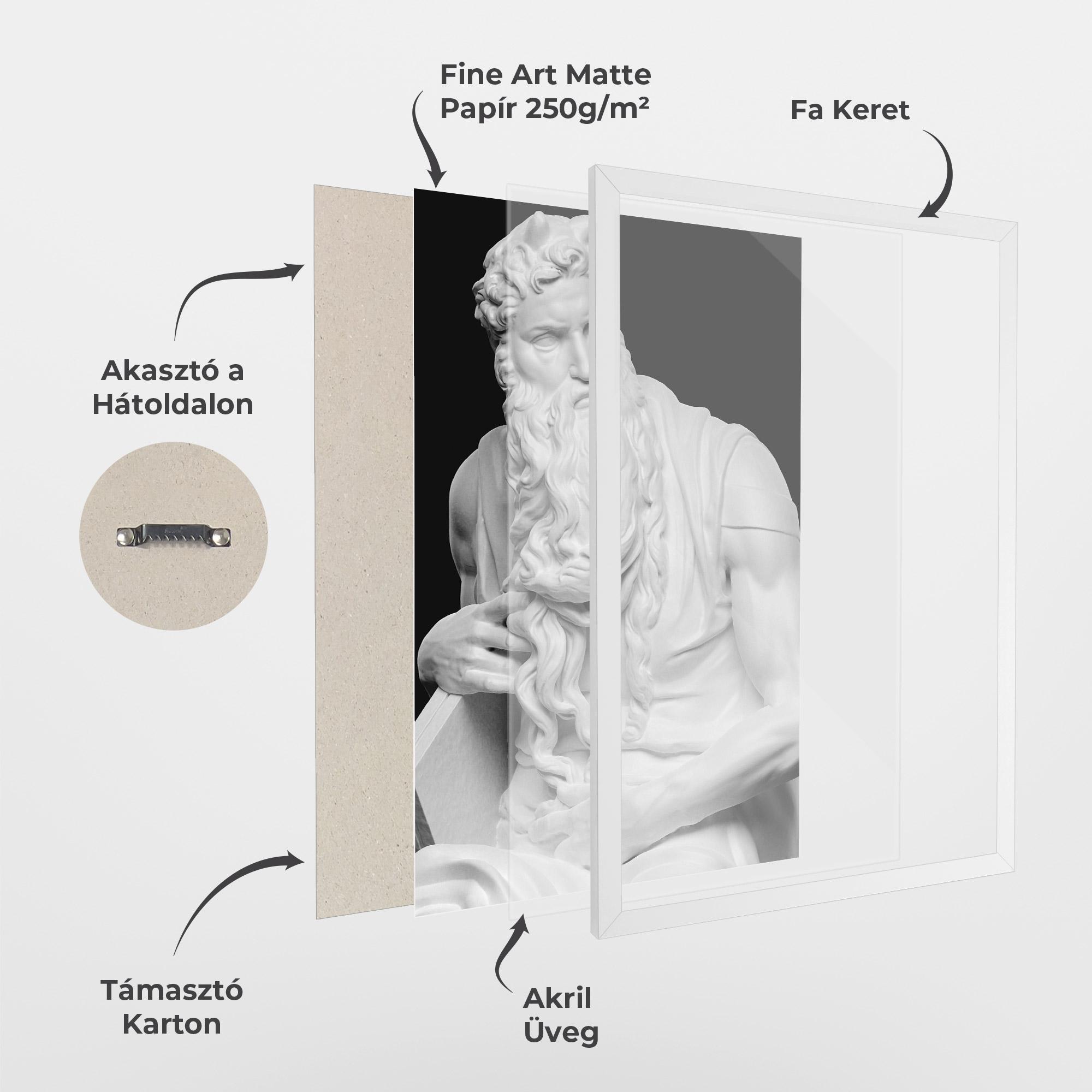 Keretezett Poszter Moses Statue mockup 1
