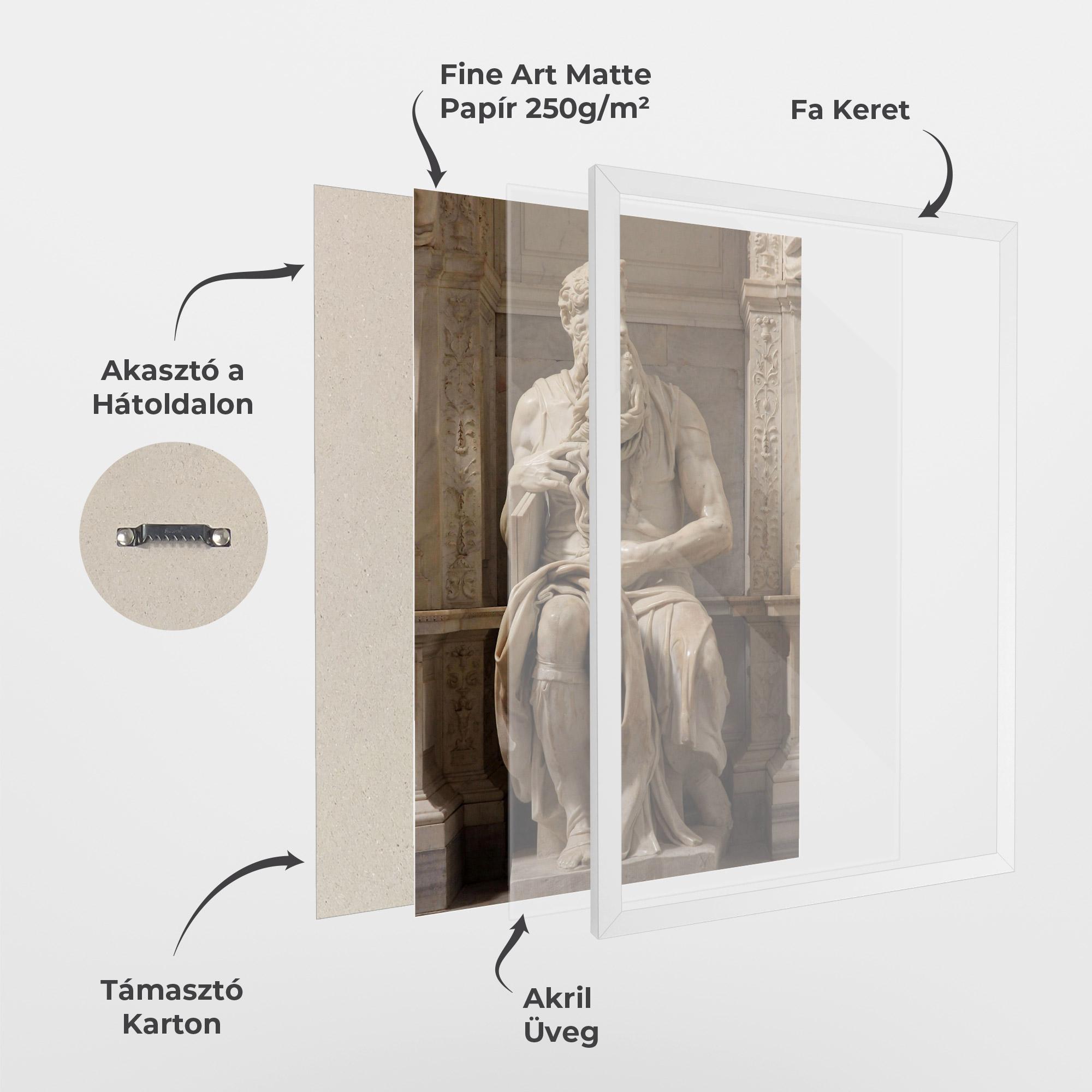 Keretezett Poszter Statue Moses mockup 1