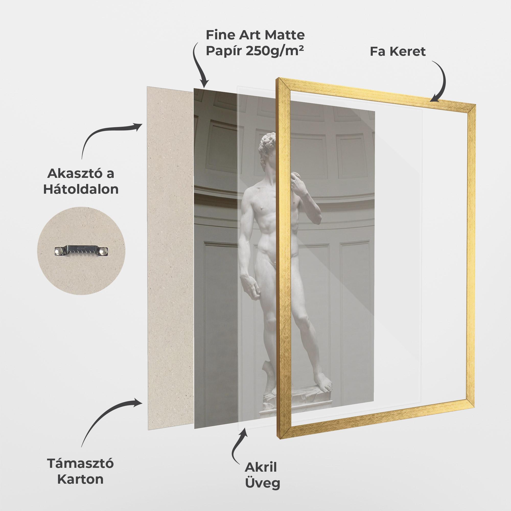 Keretezett Poszter Michelangelo Statue mockup 1