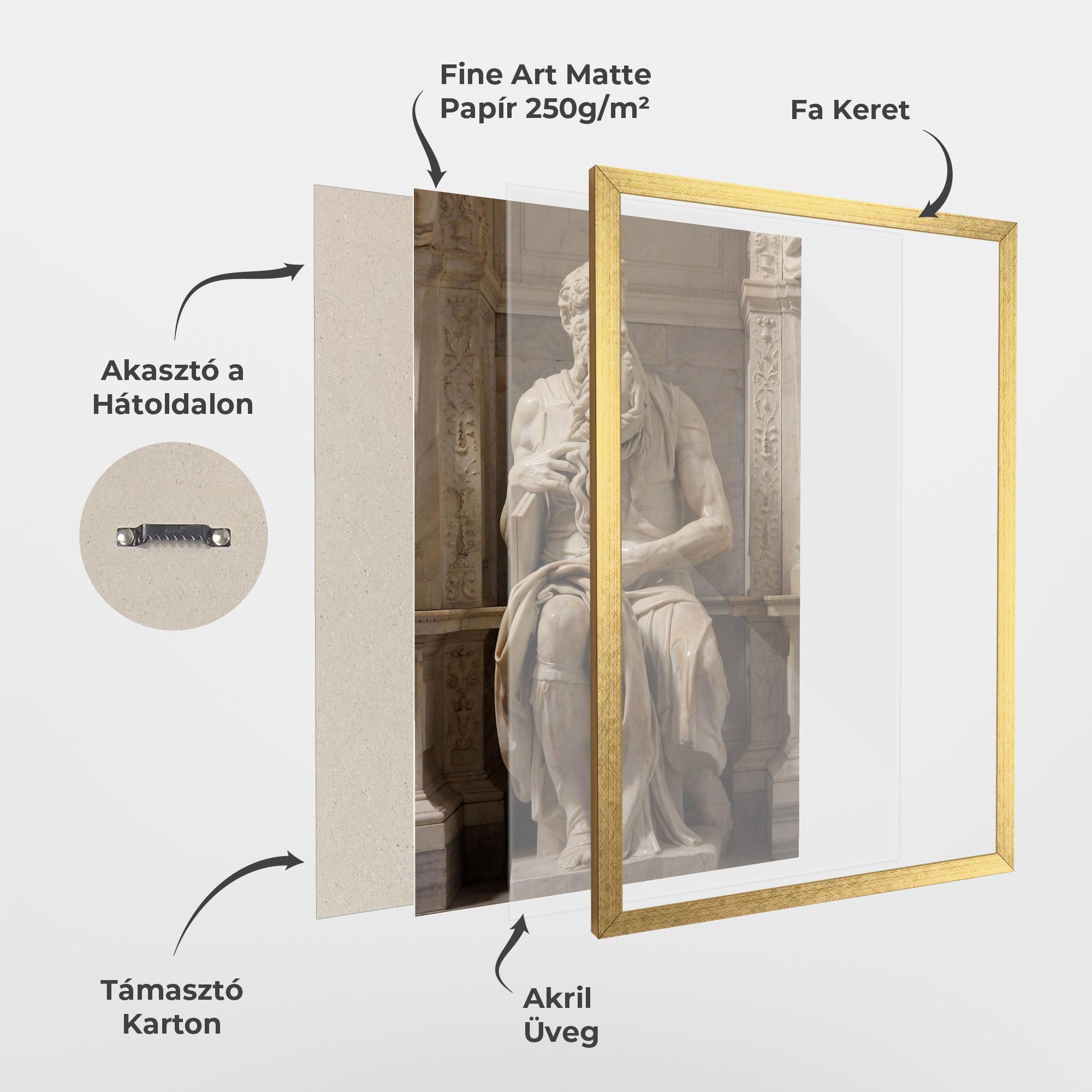 Keretezett Poszter Statue Moses mockup 1