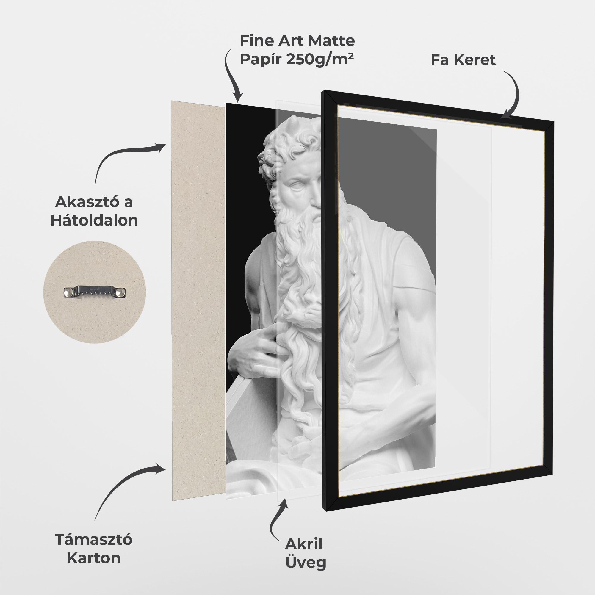 Keretezett Poszter Moses Statue mockup 1