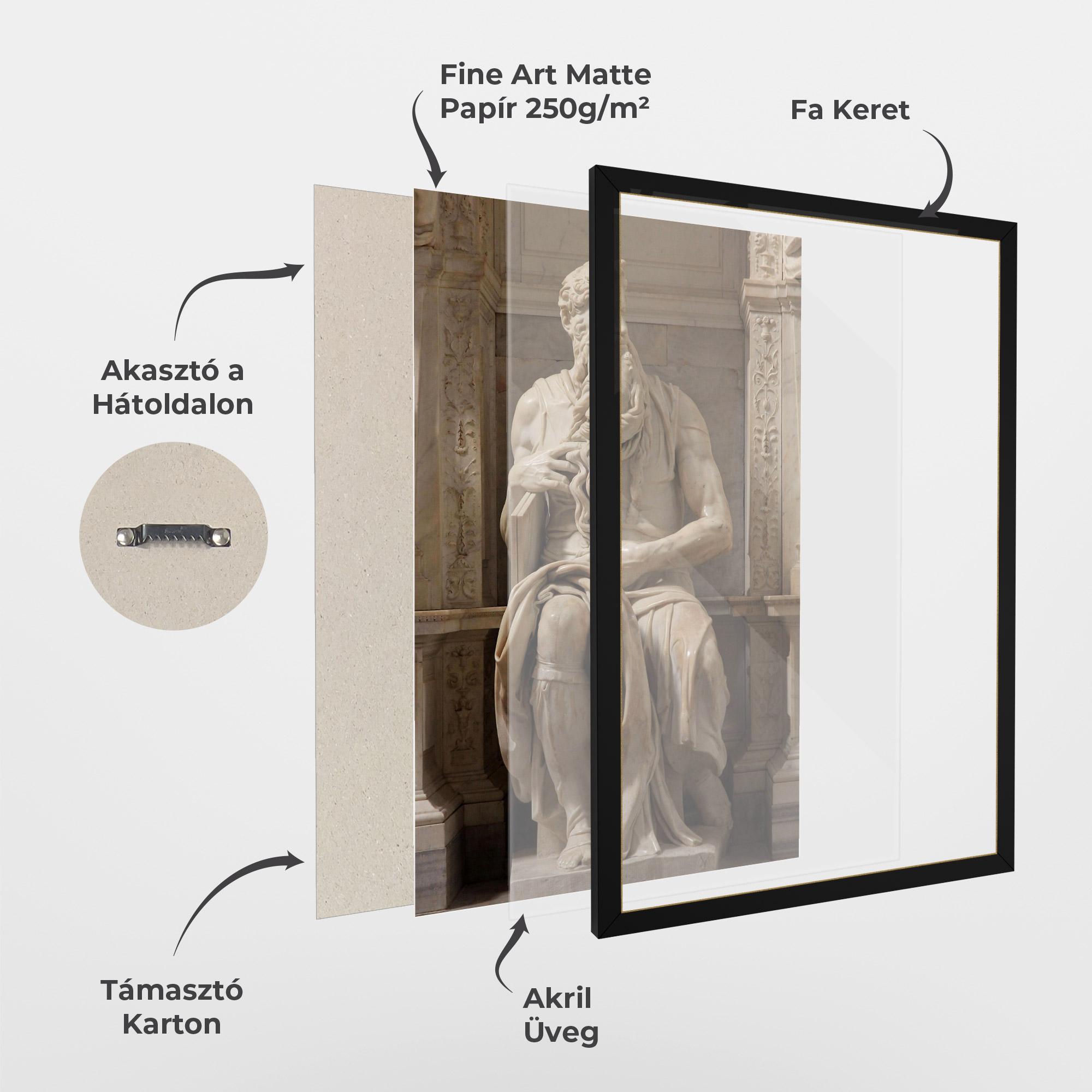 Keretezett Poszter Statue Moses mockup 1