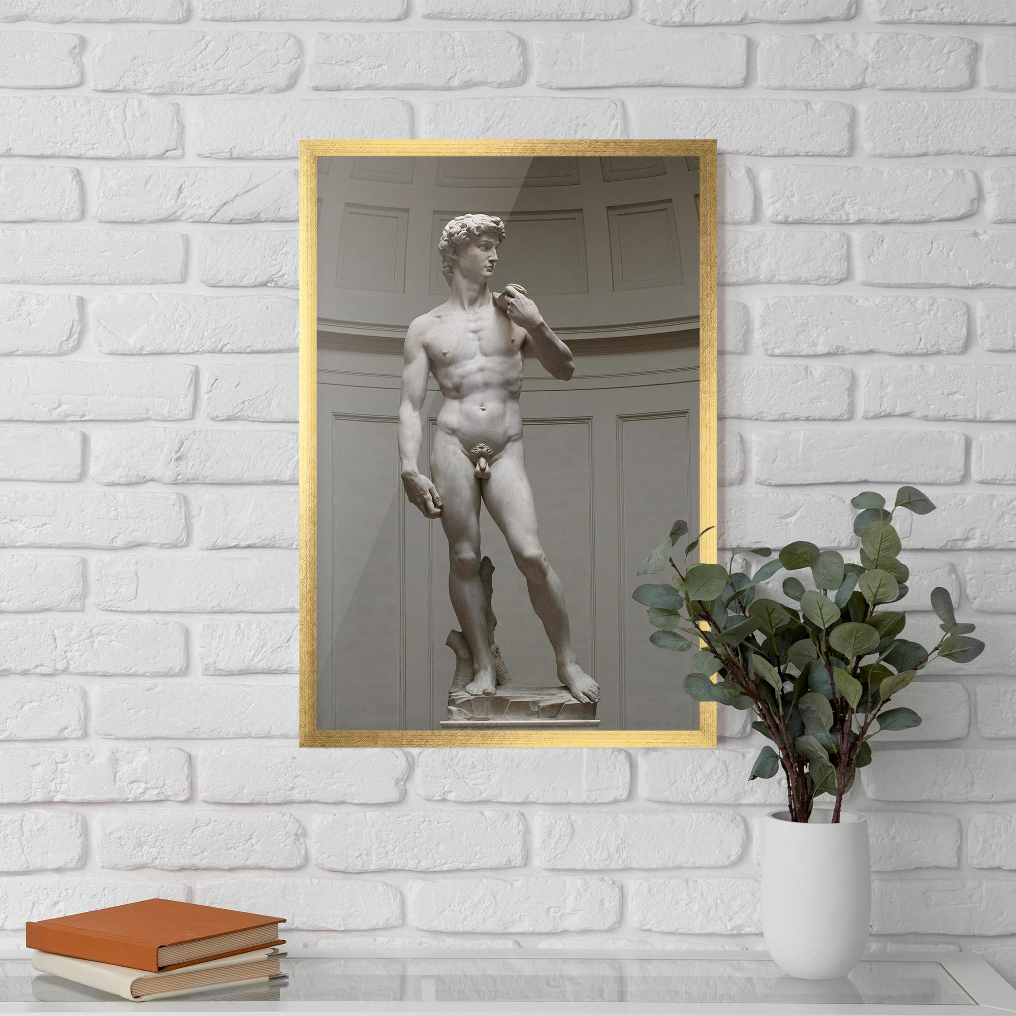 Keretezett Poszter Michelangelo Statue mockup 5