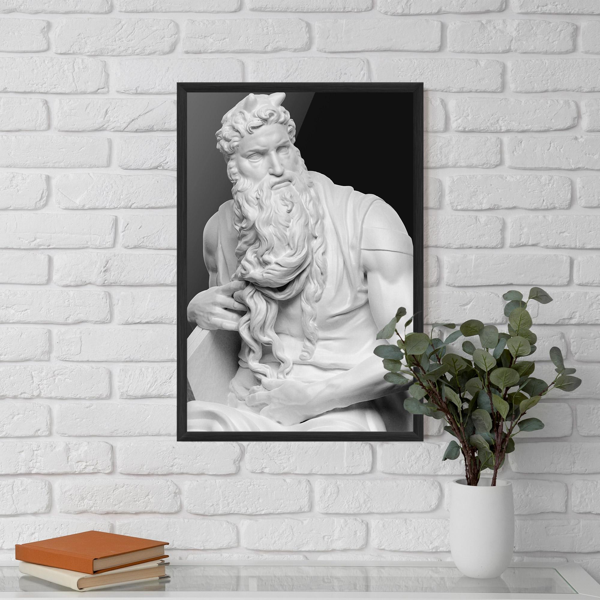 Keretezett Poszter Moses Statue mockup 5