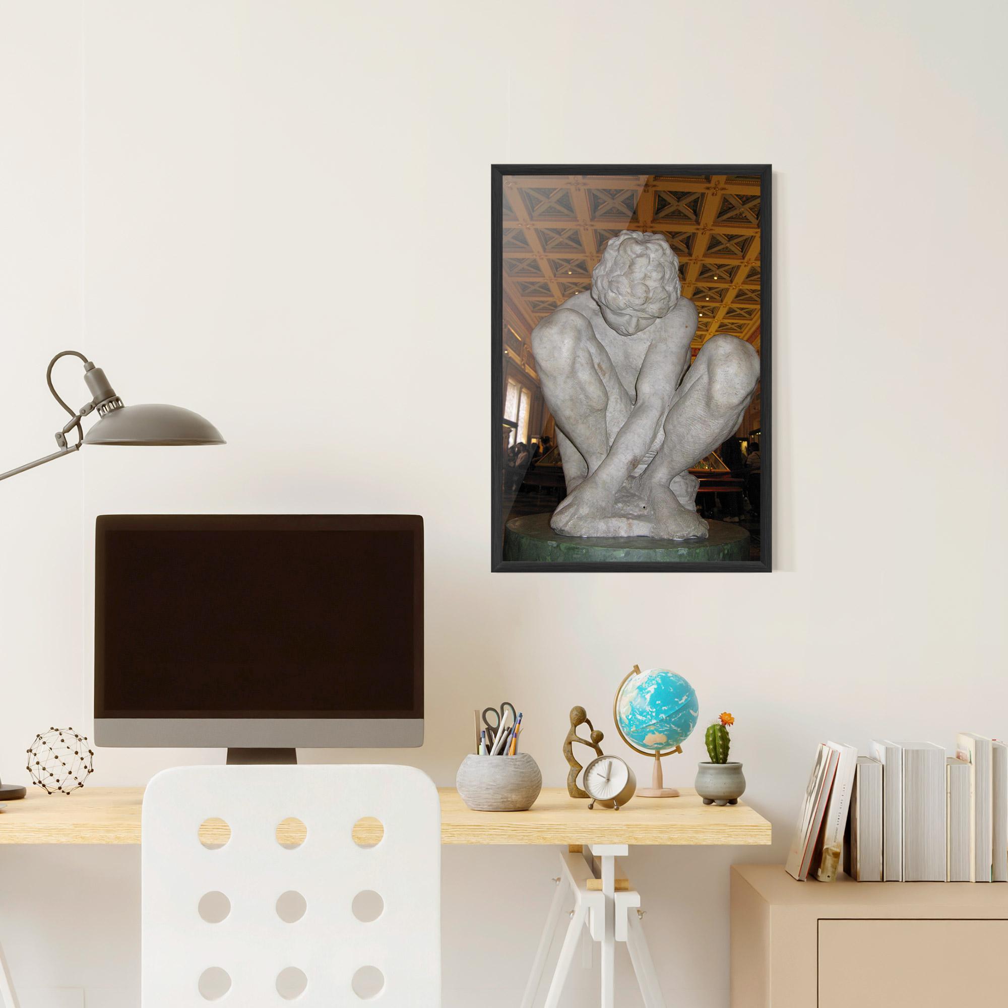 Keretezett Poszter Crouching Boy mockup 6