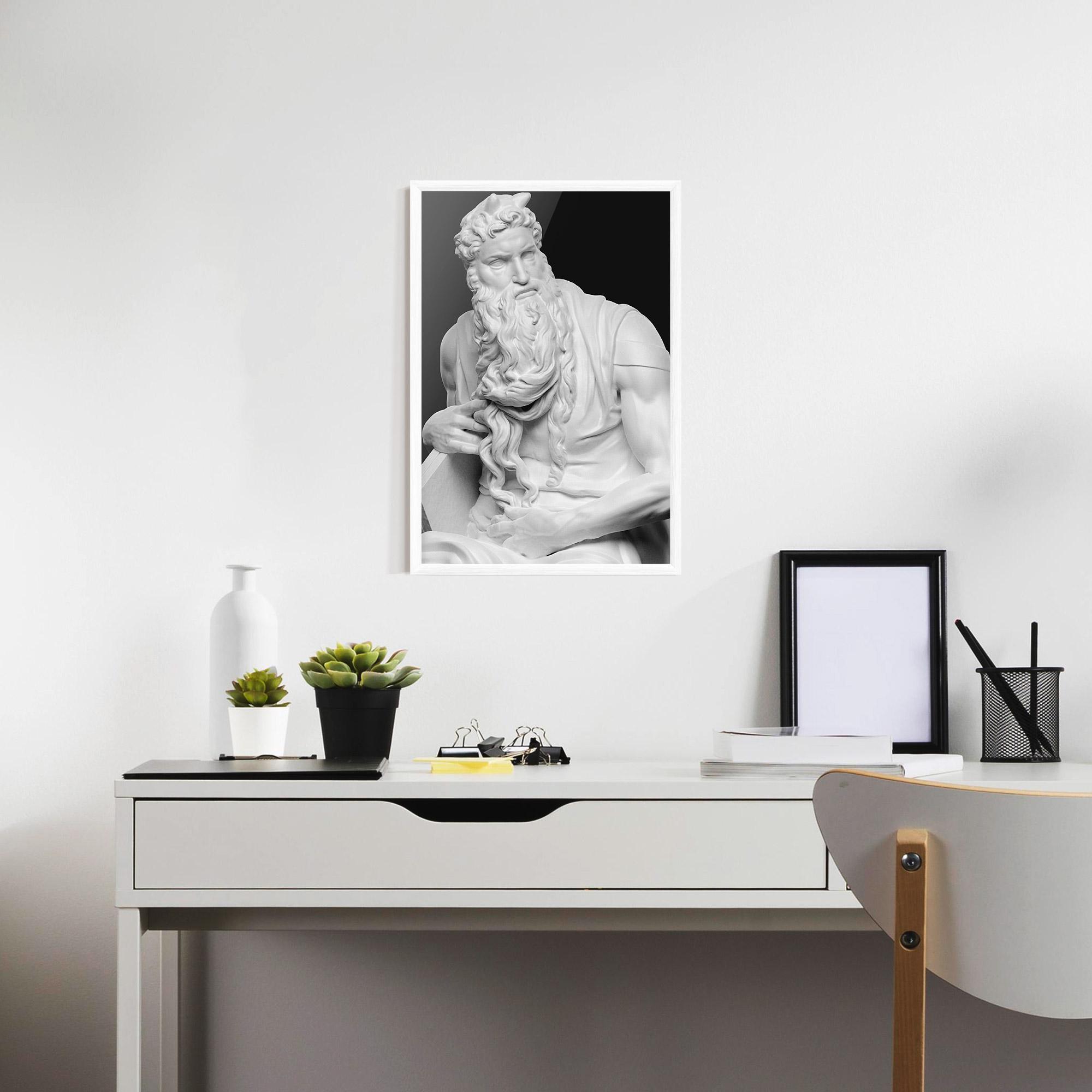 Keretezett Poszter Moses Statue mockup 7
