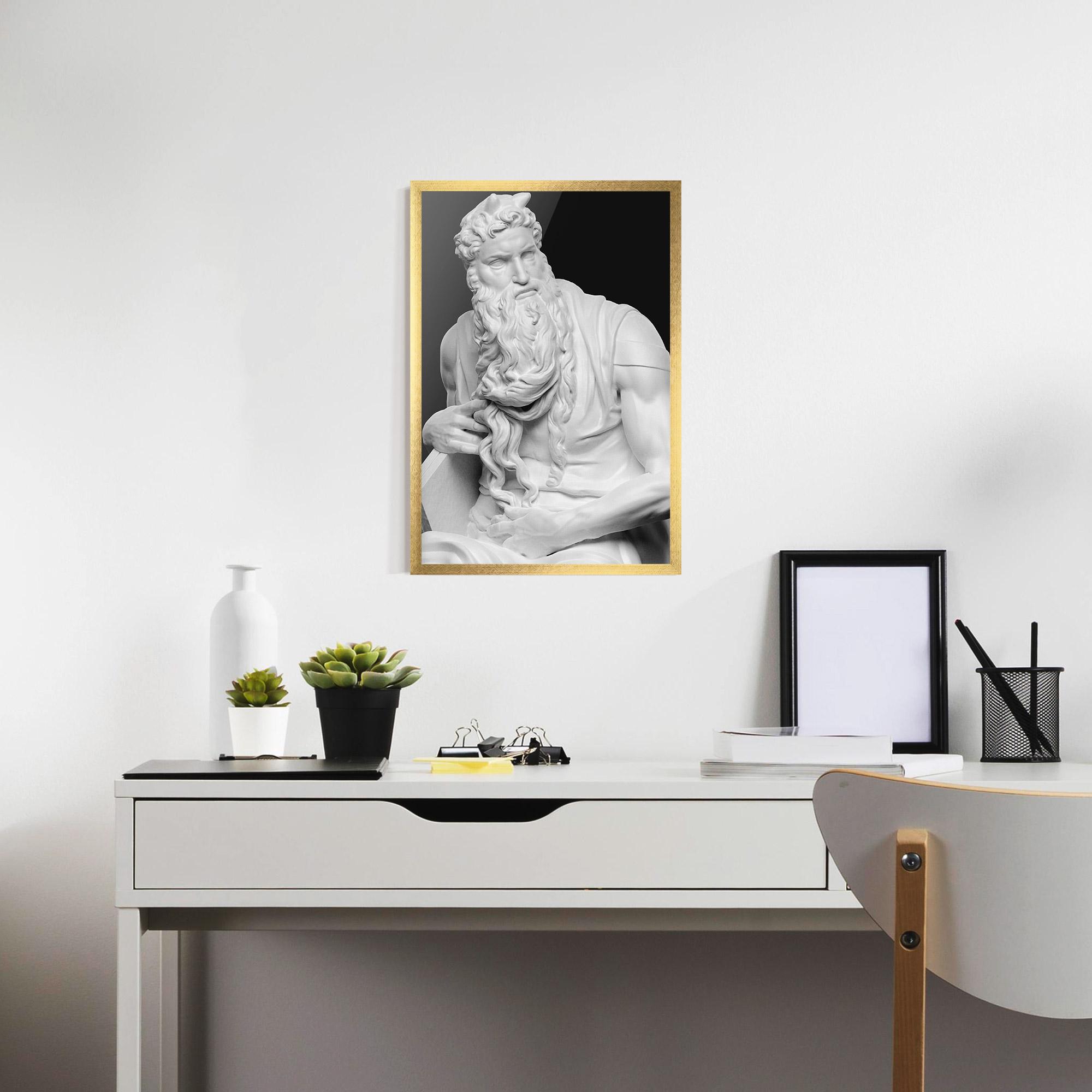 Keretezett Poszter Moses Statue mockup 7