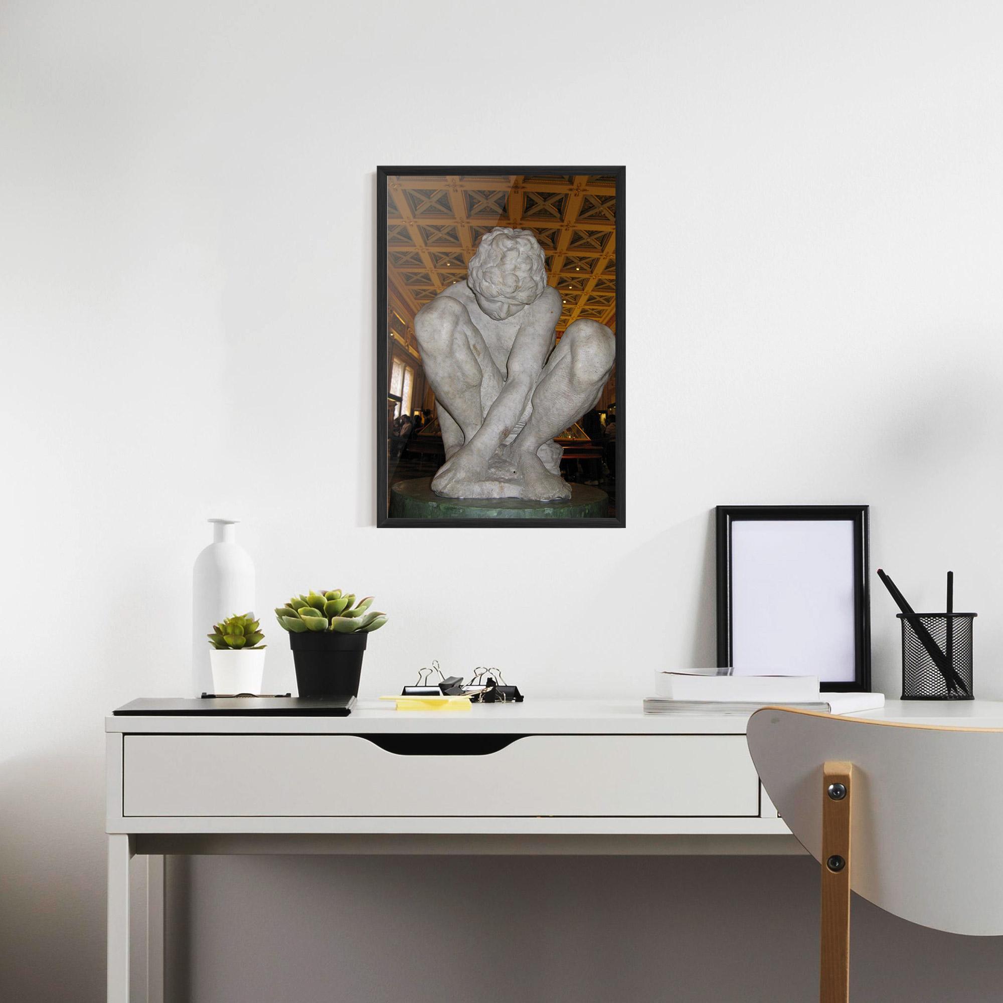 Keretezett Poszter Crouching Boy mockup 7