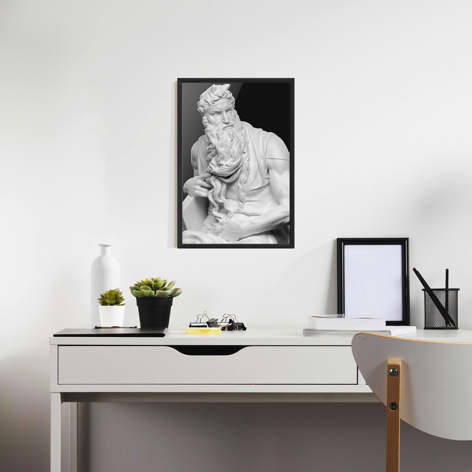 Keretezett Poszter Moses Statue mockup 7