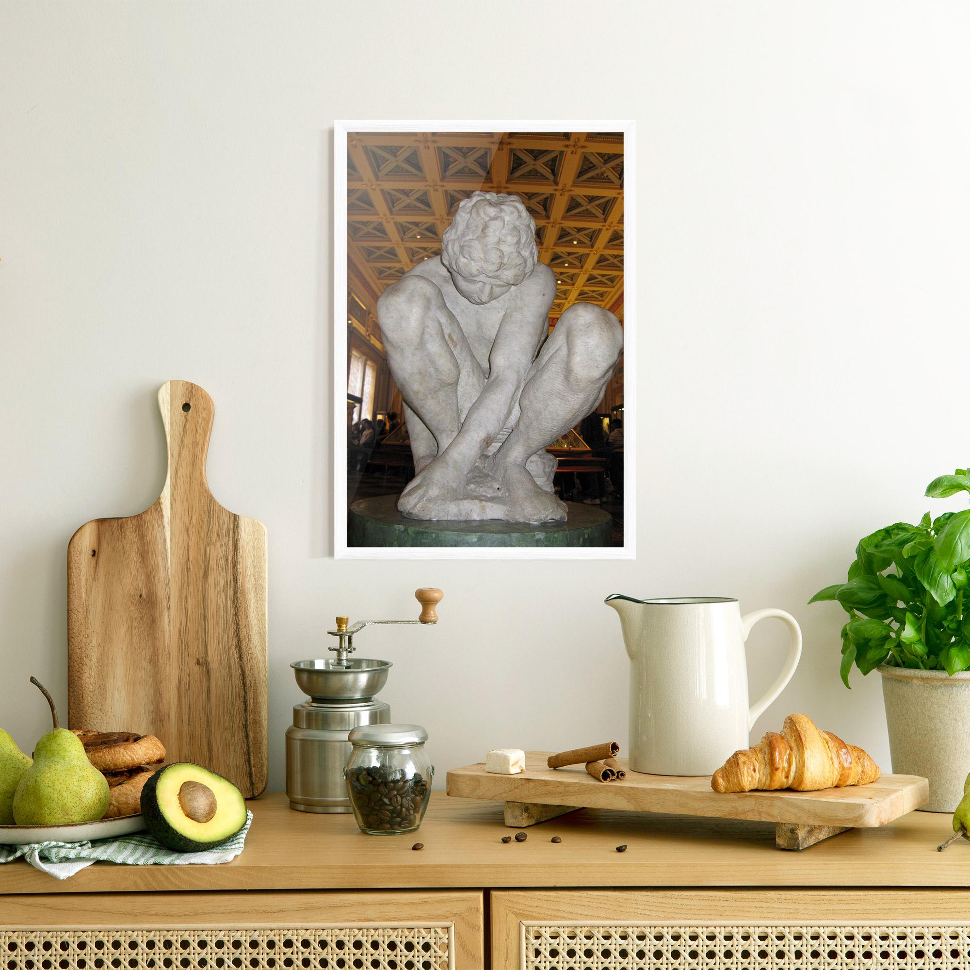 Keretezett Poszter Crouching Boy mockup 8