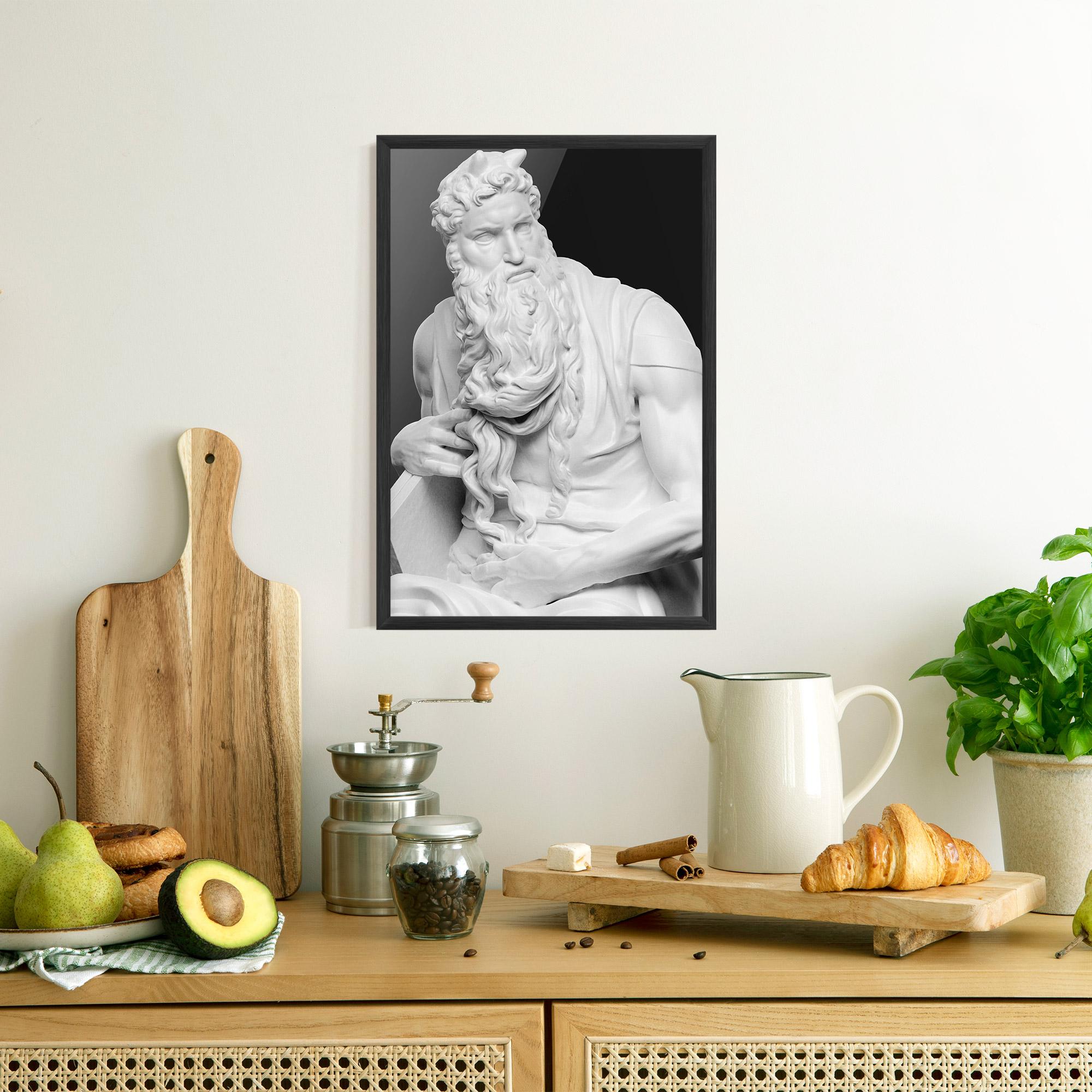 Keretezett Poszter Moses Statue mockup 8