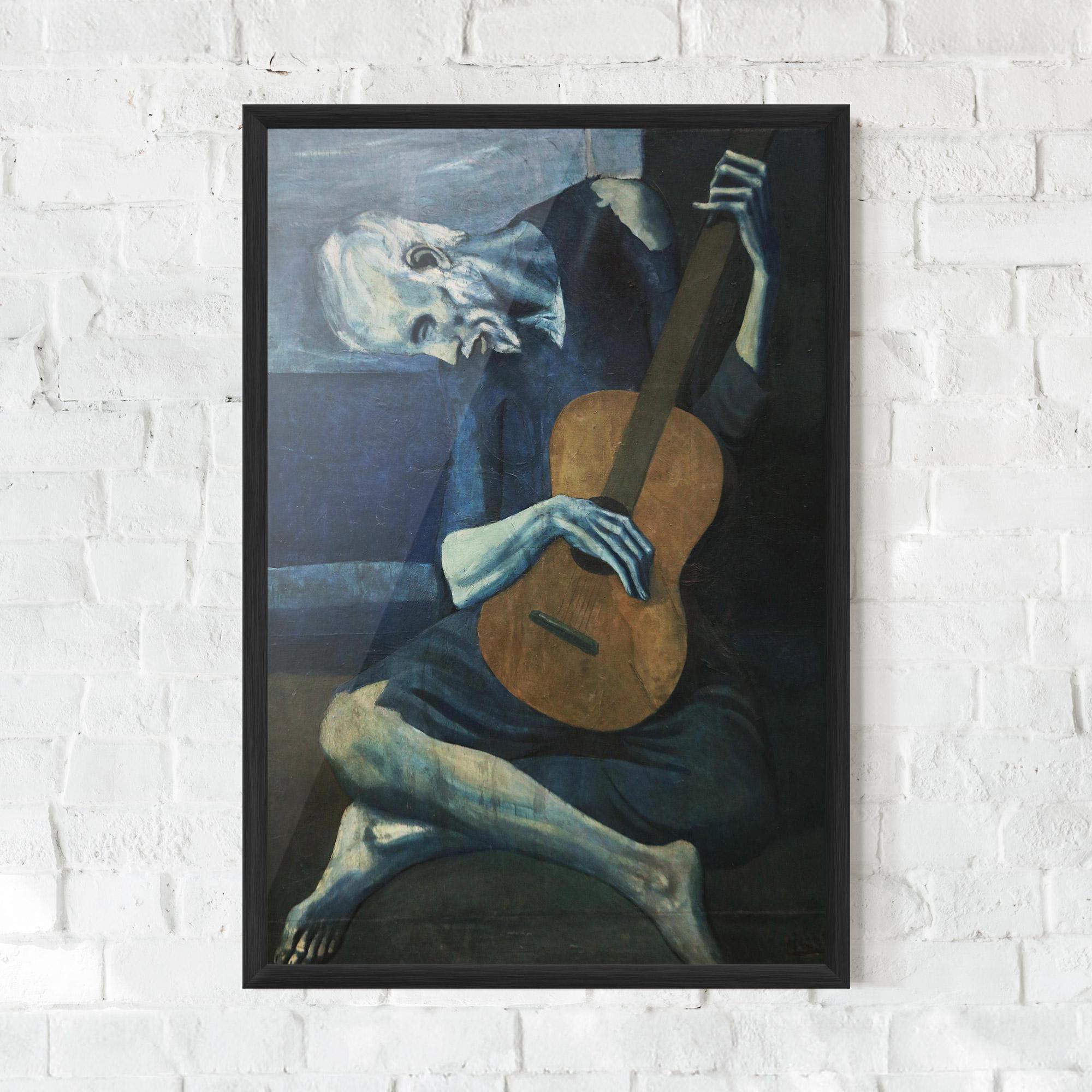 Keretezett Poszter Old Guitarist mockup 0