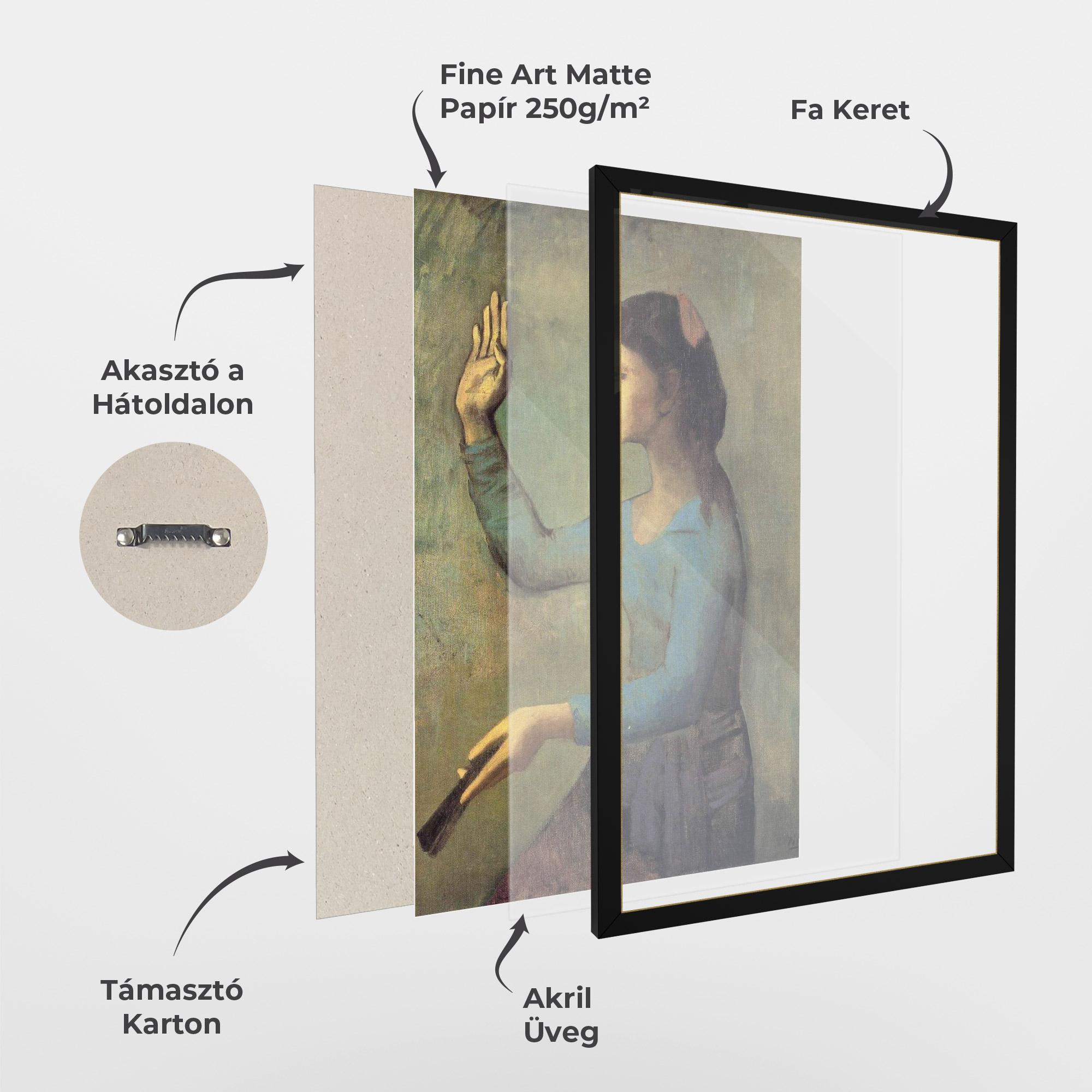 Keretezett Poszter Lady With A Fan mockup 1