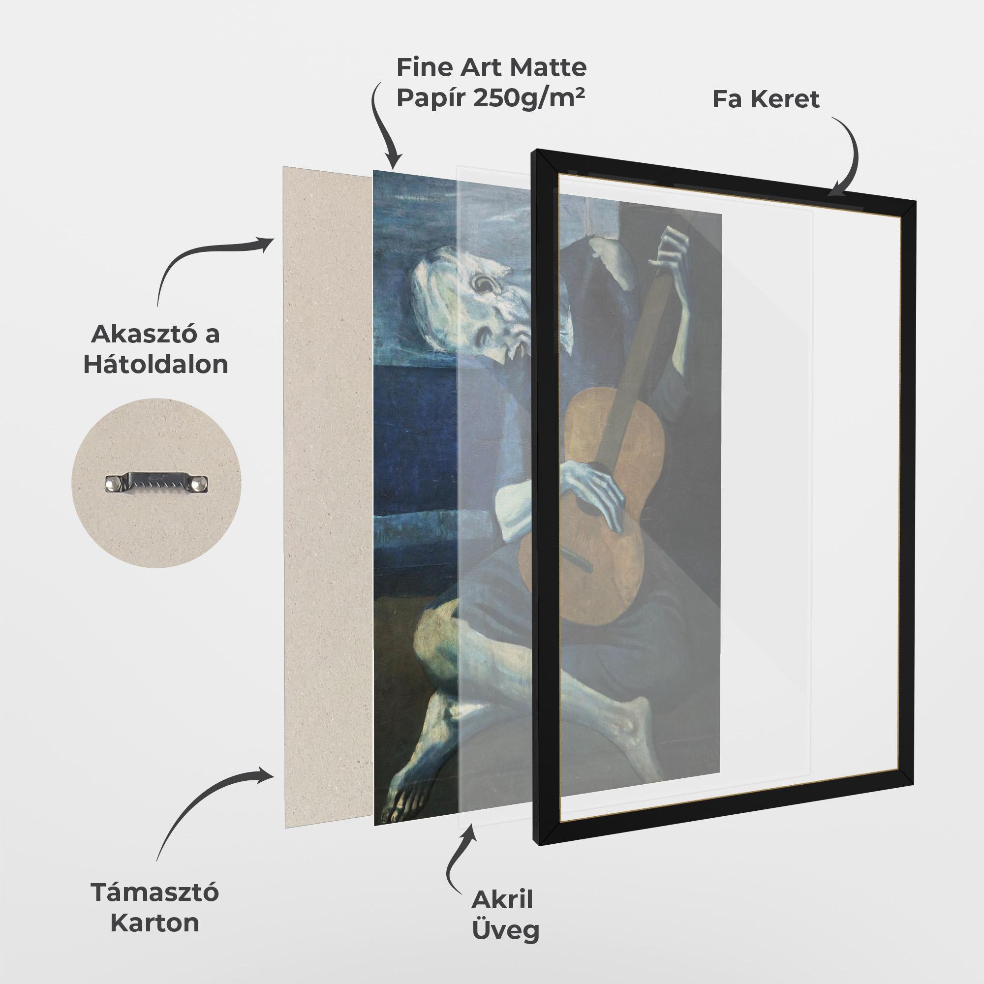 Keretezett Poszter Old Guitarist mockup 1