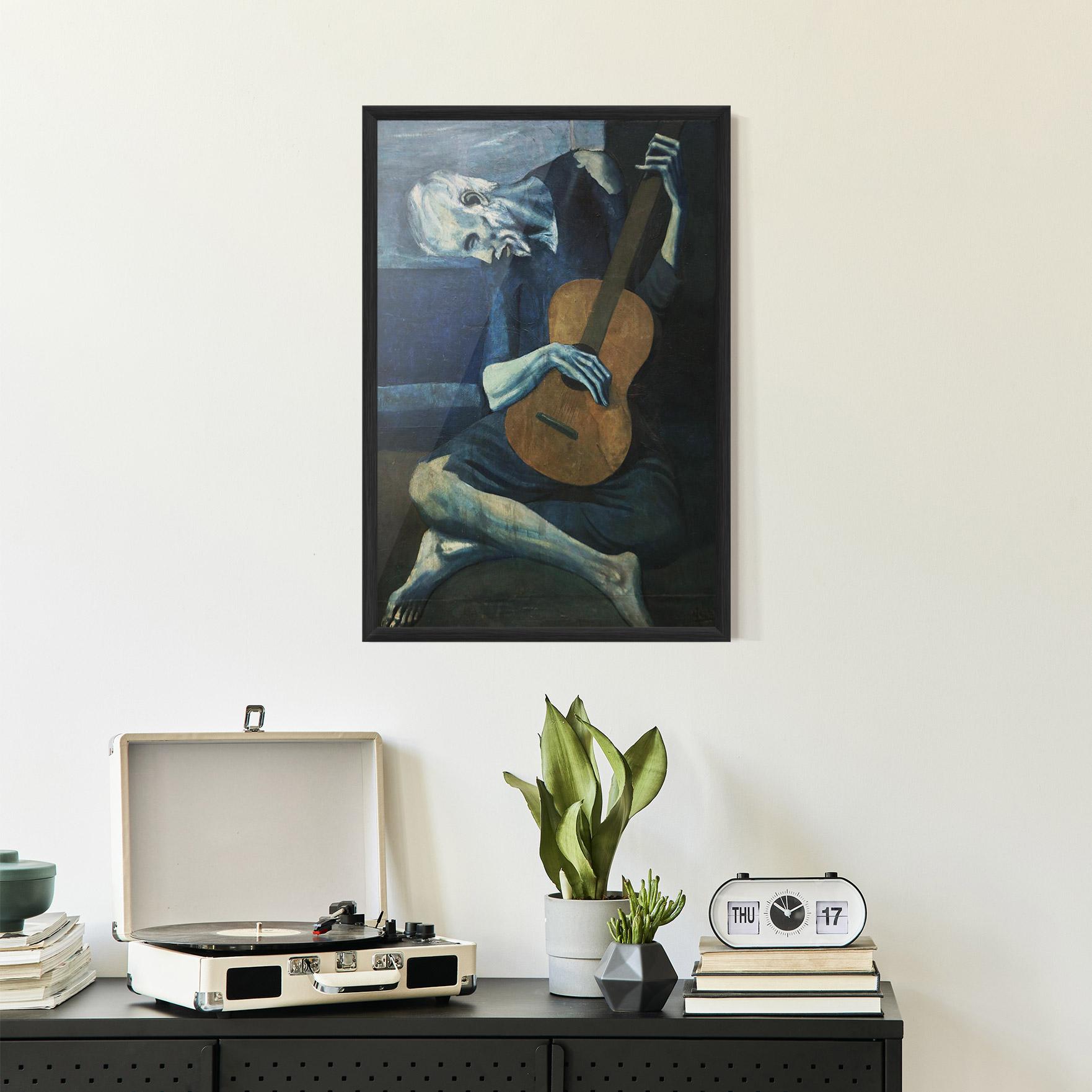 Keretezett Poszter Old Guitarist mockup 2