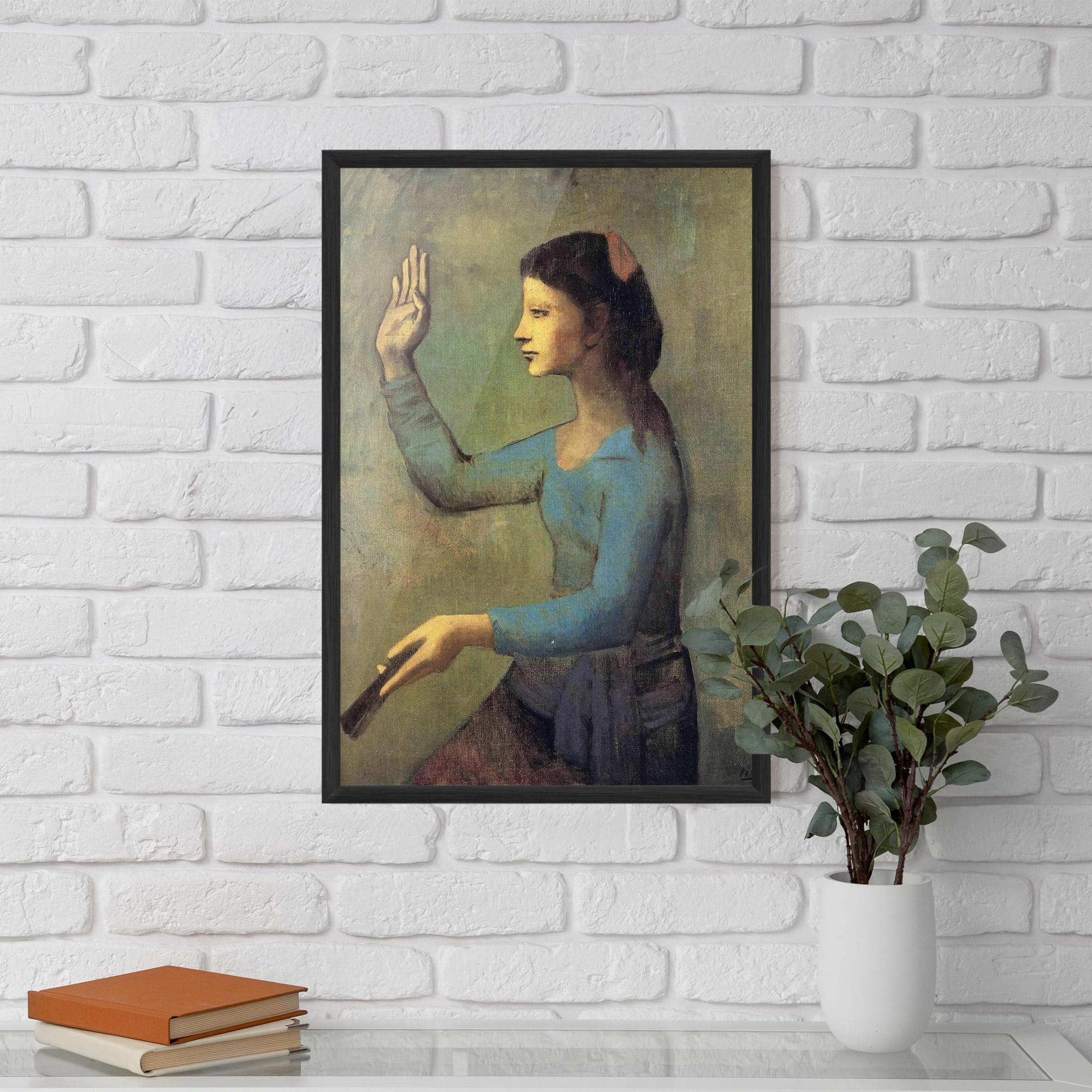 Keretezett Poszter Lady With A Fan mockup 5