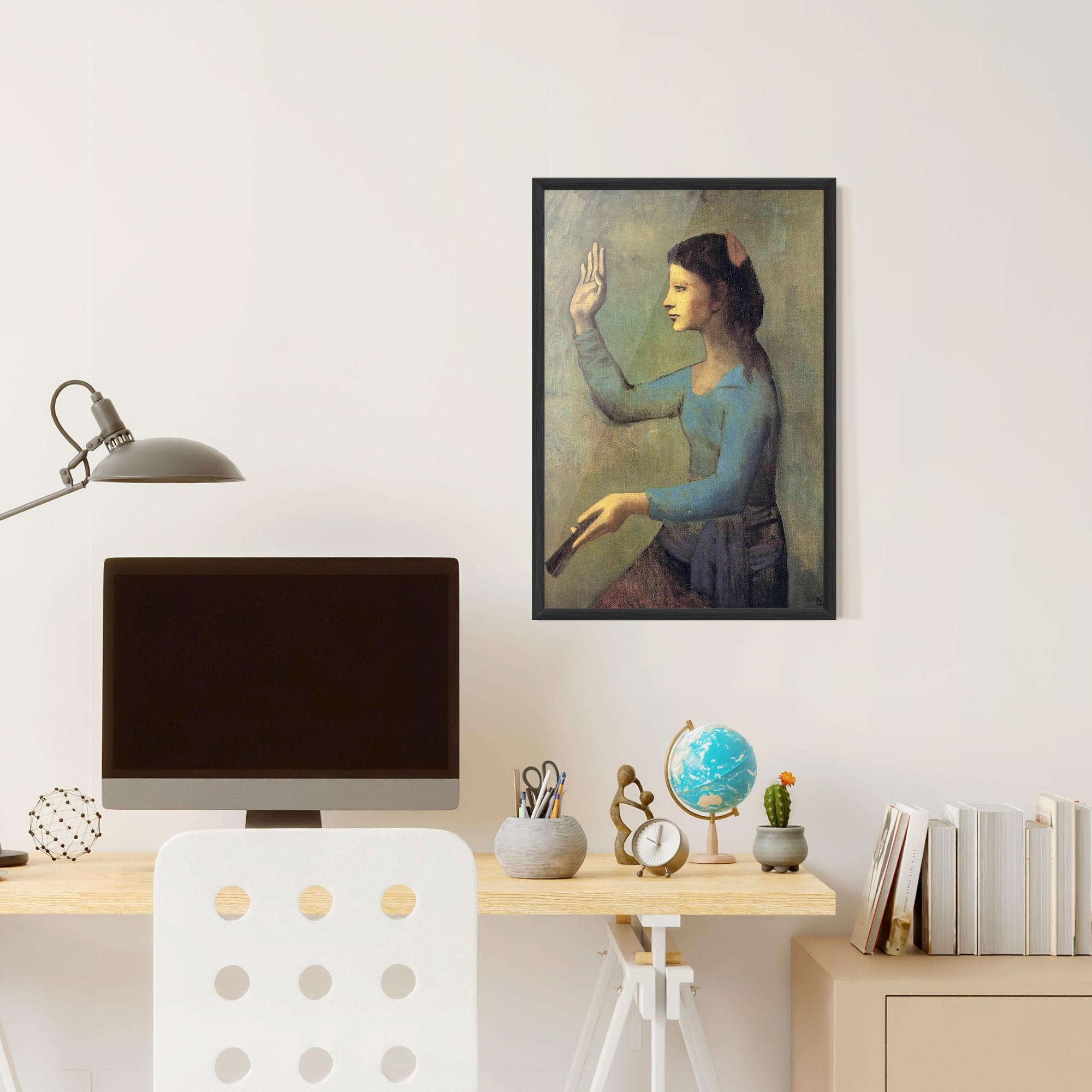 Keretezett Poszter Lady With A Fan mockup 6